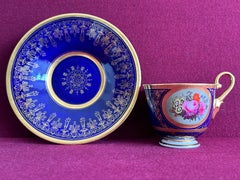 Ein seltener Flight, Barr & Barr Worcester Kabinettbecher mit Ständer, um 1815