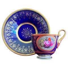 A rare Flight, Barr and Barr Worcester cabinet cup and stand, c.1815