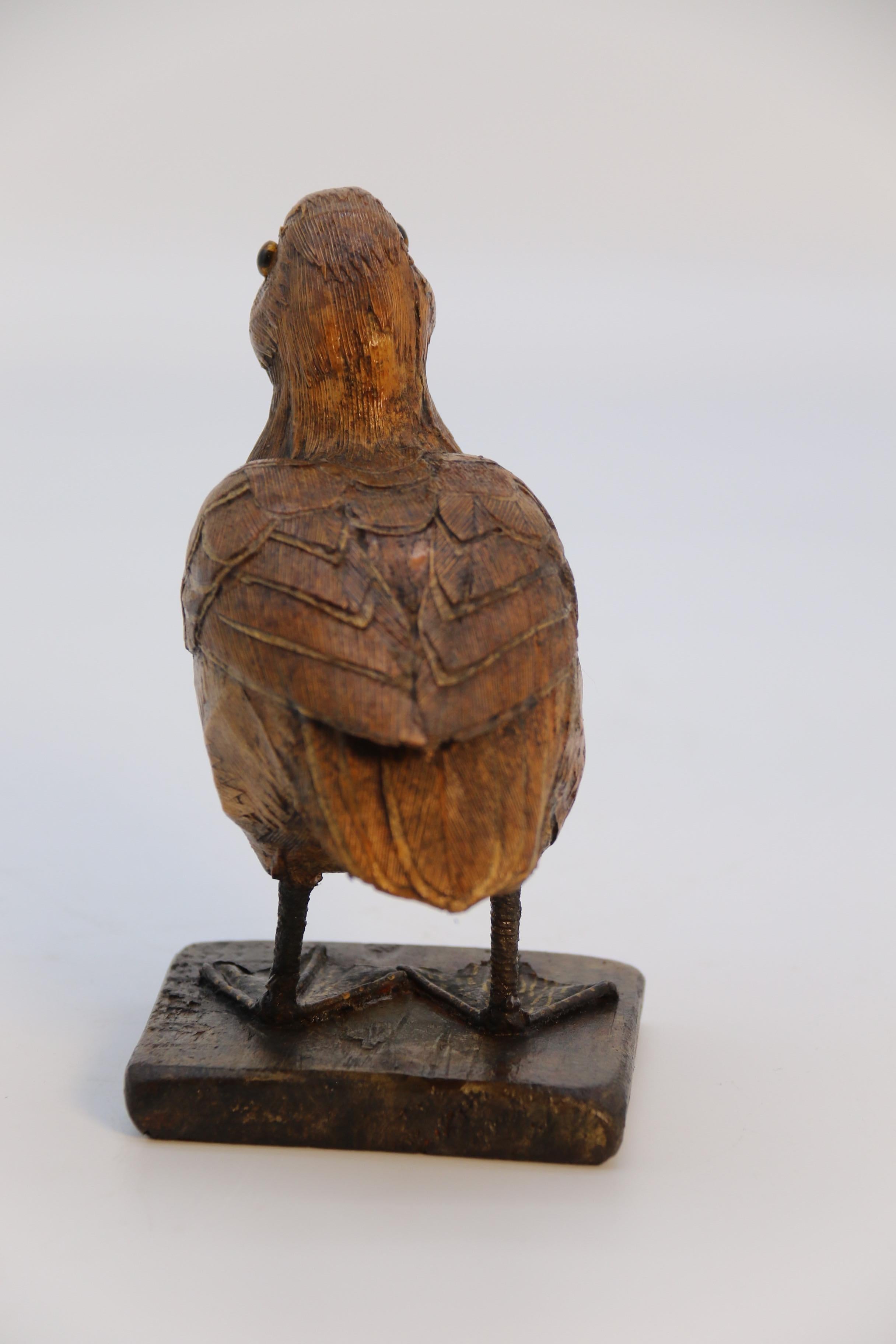 Hand-Crafted A rare folk art papier mâché and straw work study of a duckling, circa 1920 For Sale