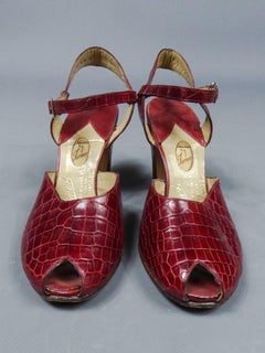 A Rare François Pinet Pair of Shoes in Leather French Circa 1935