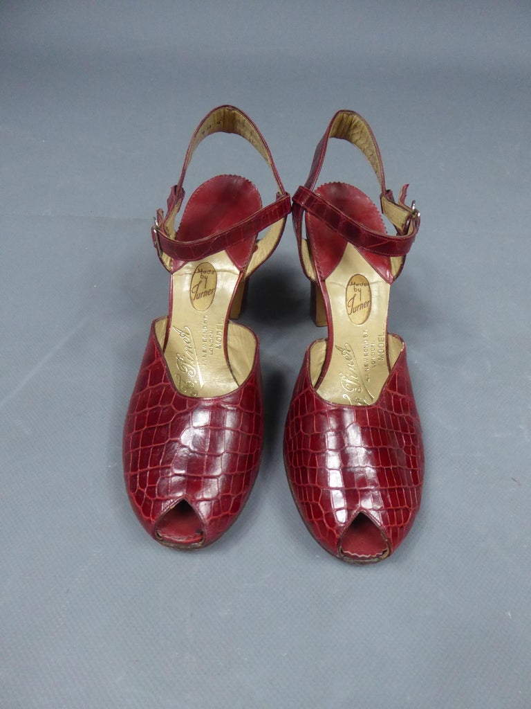 A Rare François Pair of Shoes in Leather French Circa 1935 For