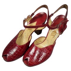 A Rare François Pinet Pair of Shoes in Leather French Circa 1935 