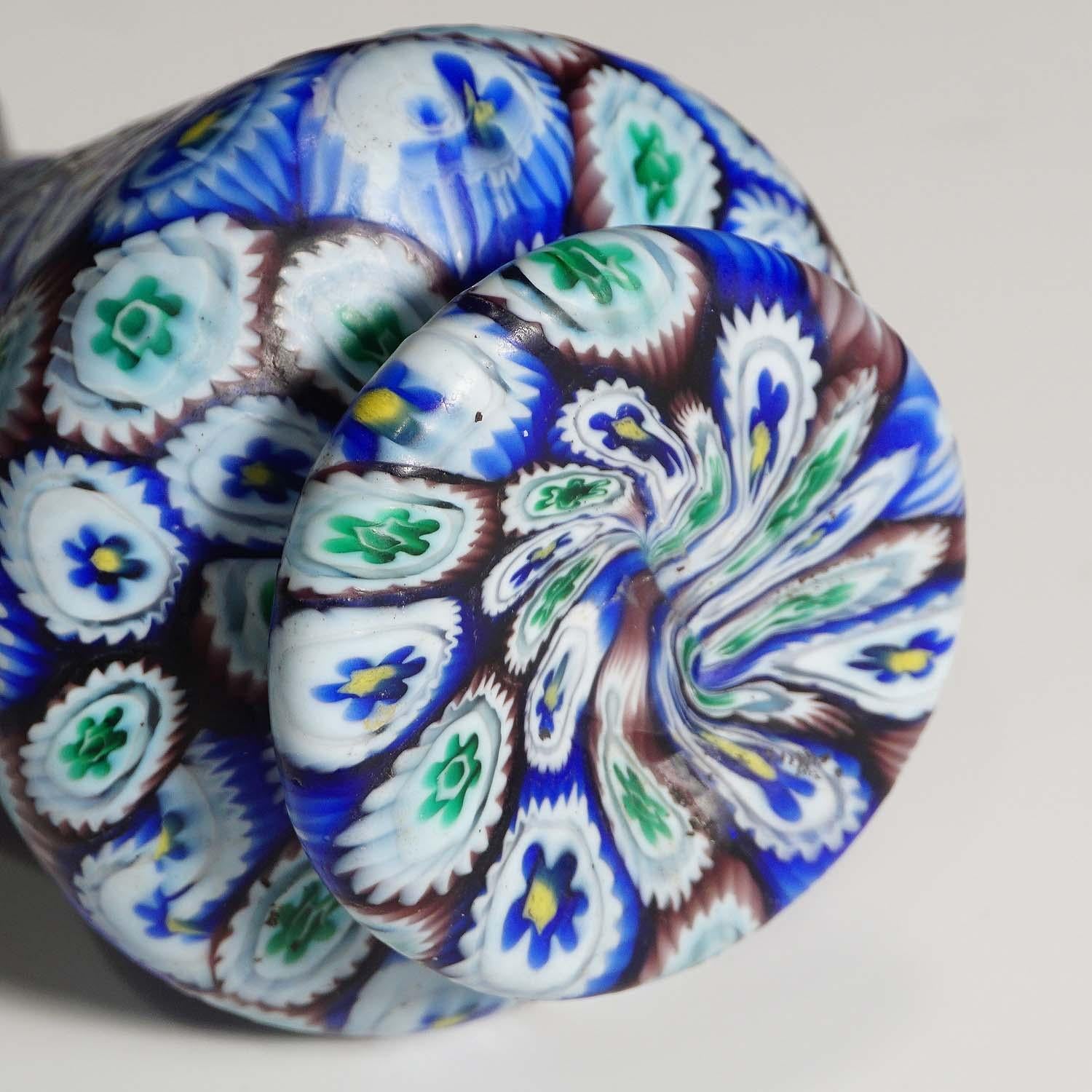 Rare Fratelli Toso Millefiori Murrine Vase, Murano, circa 1900 In Good Condition In Berghuelen, DE