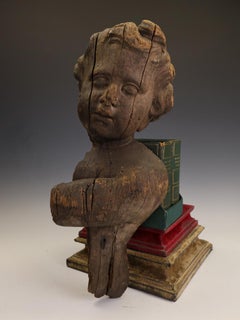 A Rare French Carved Architectural Fragment: Baroque Putto Head from Rouen Cathe