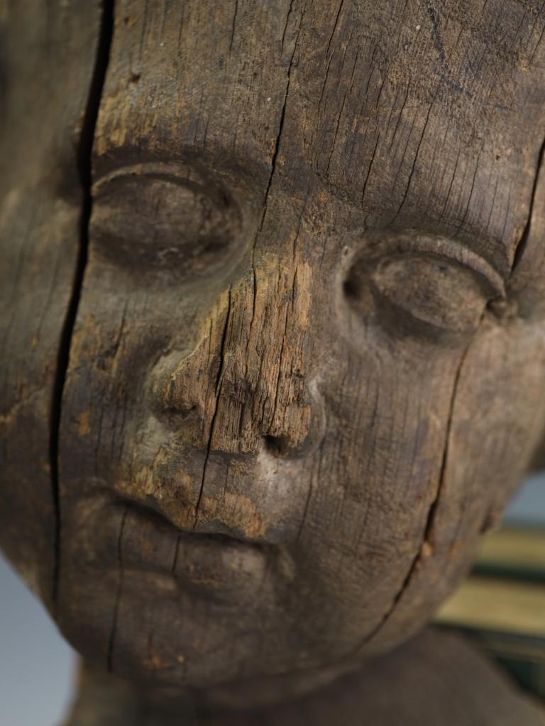 A Rare French Carved Architectural Fragment: Baroque Putto Head from Rouen Cathe For Sale 3