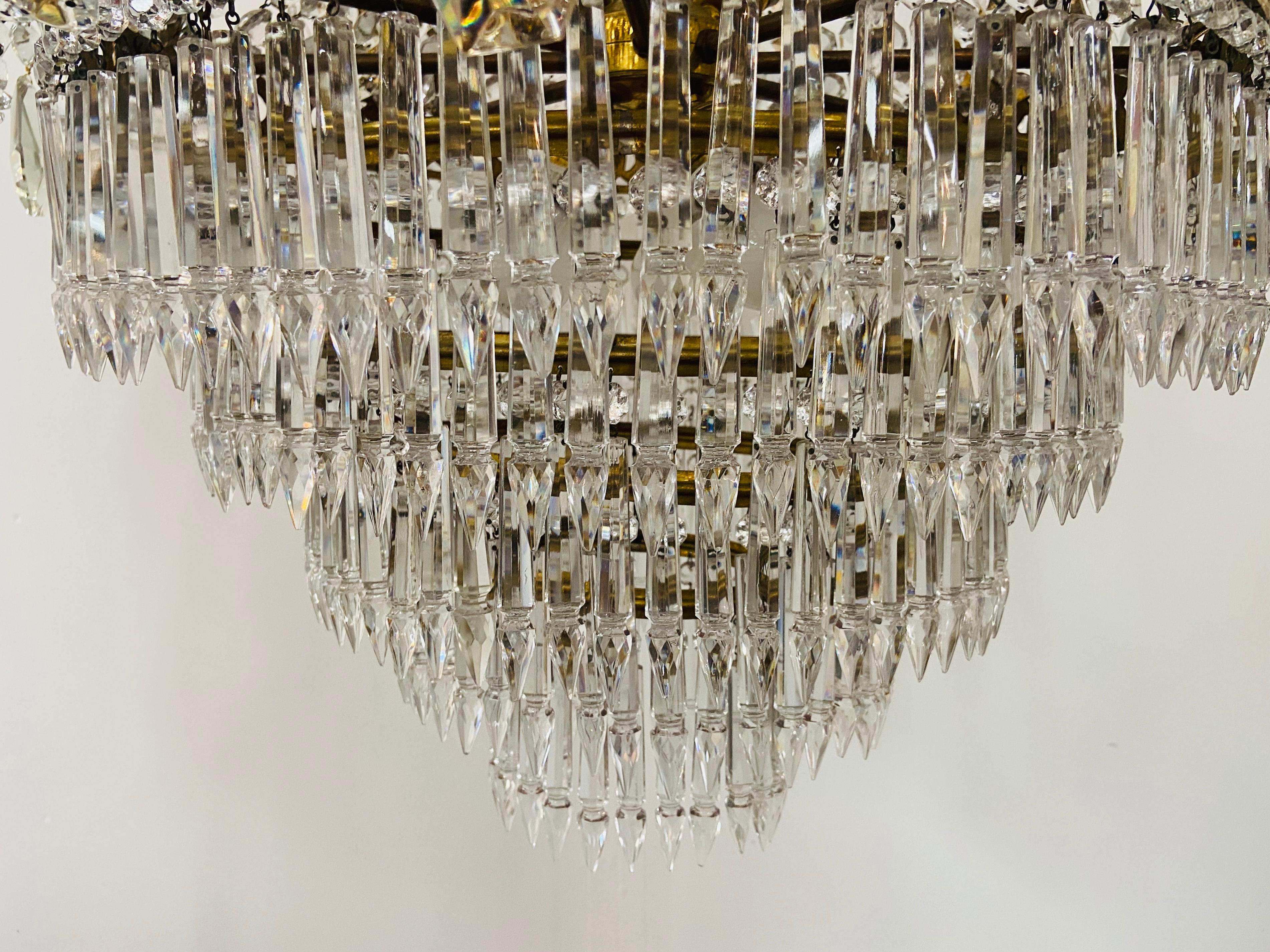 19th Century French Louis XVI Empire Style Bronze and Crystal Chandelier  12