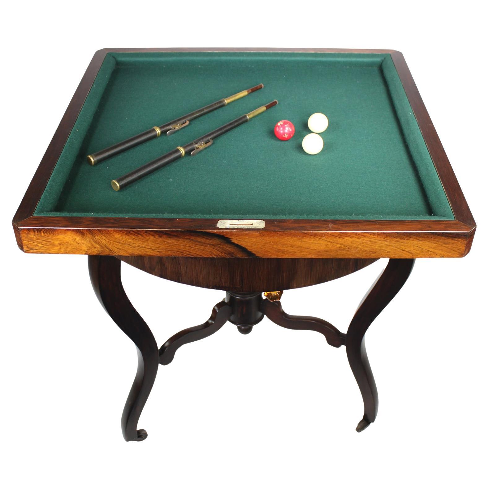 A Very Fine and Rare French Louis Philippe Carom Billiard - Draughts - Card - International Checkers Game Table by 