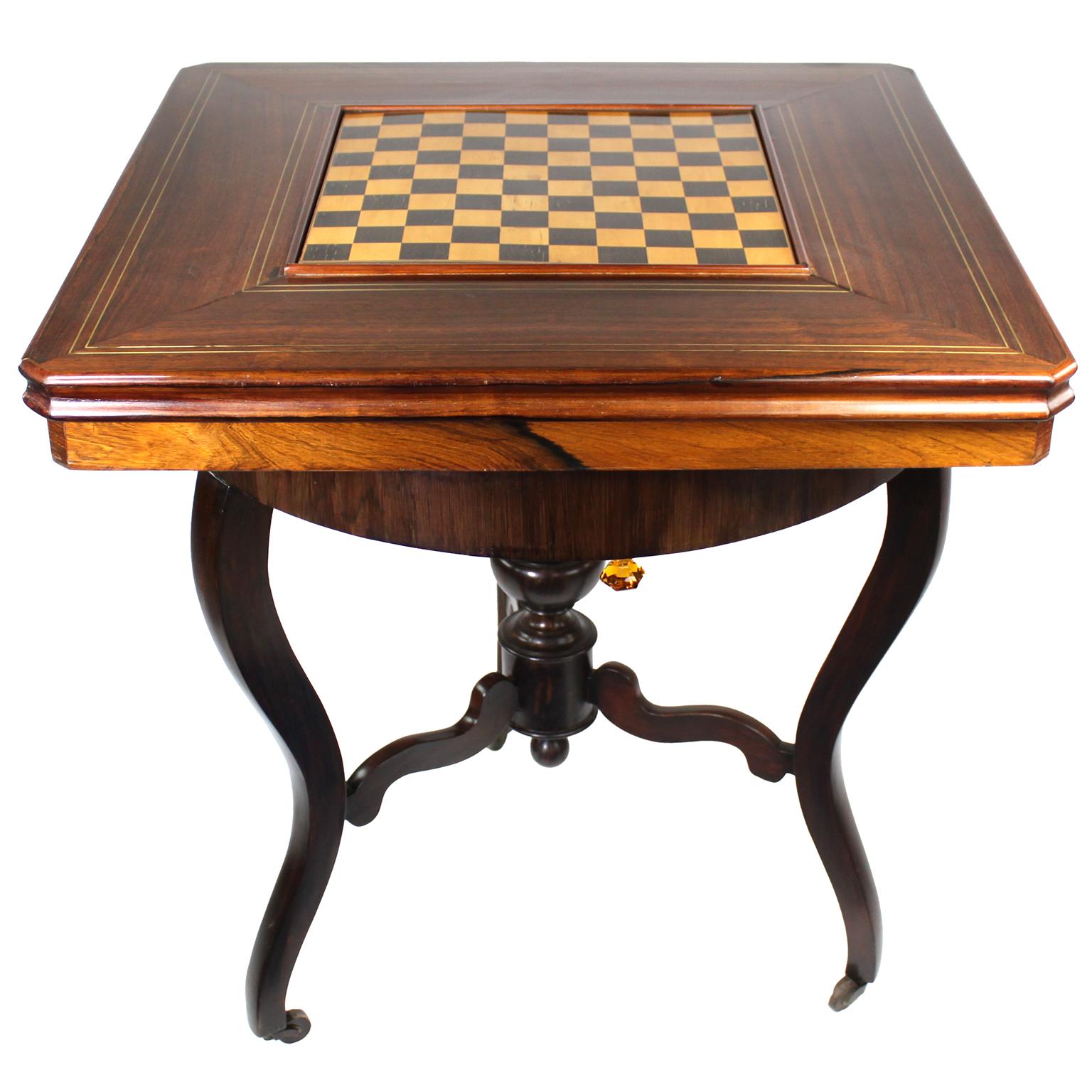 Louis Philippe Rare French Napoleon III Carom Billiard-Checkers-Draughts Card Game Table 'THIS' For Sale