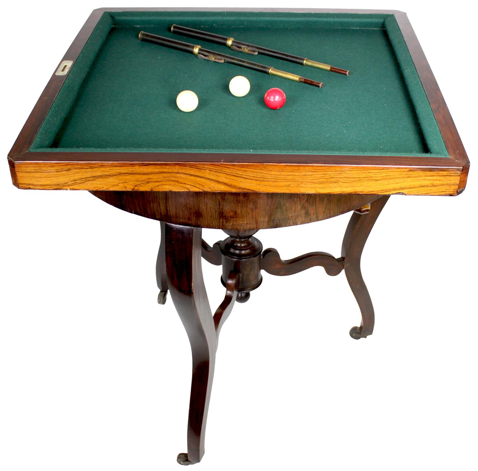 Inlay Rare French Napoleon III Carom Billiard-Checkers-Draughts Card Game Table 'THIS' For Sale