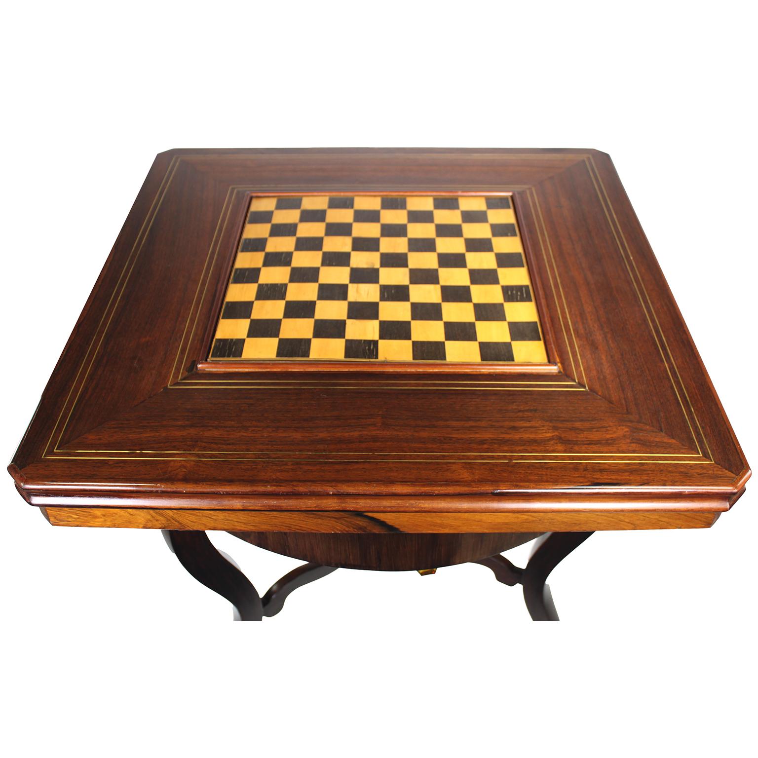 Rare French Napoleon III Carom Billiard-Checkers-Draughts Card Game Table 'THIS' In Good Condition For Sale In Los Angeles, CA