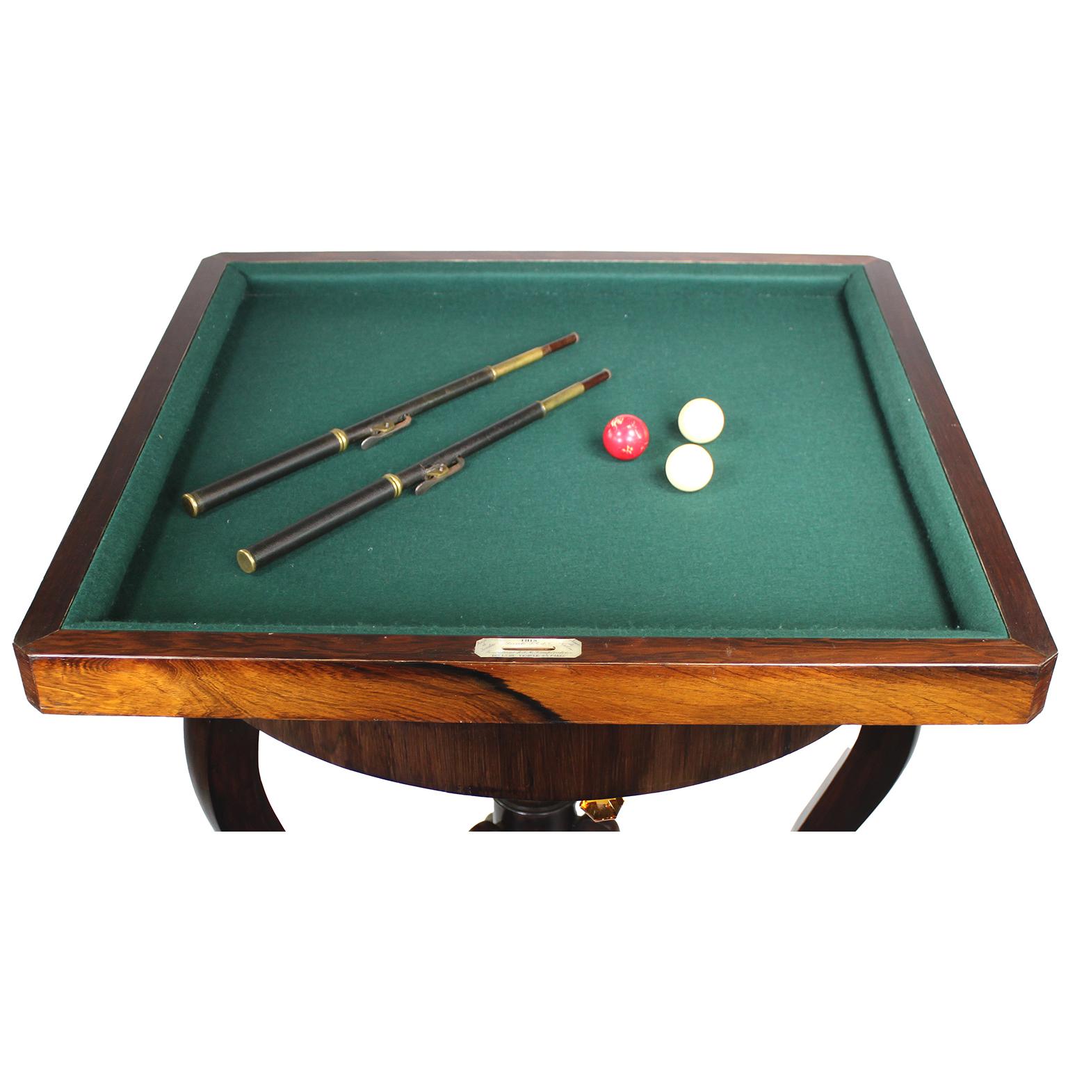 19th Century Rare French Napoleon III Carom Billiard-Checkers-Draughts Card Game Table 'THIS' For Sale