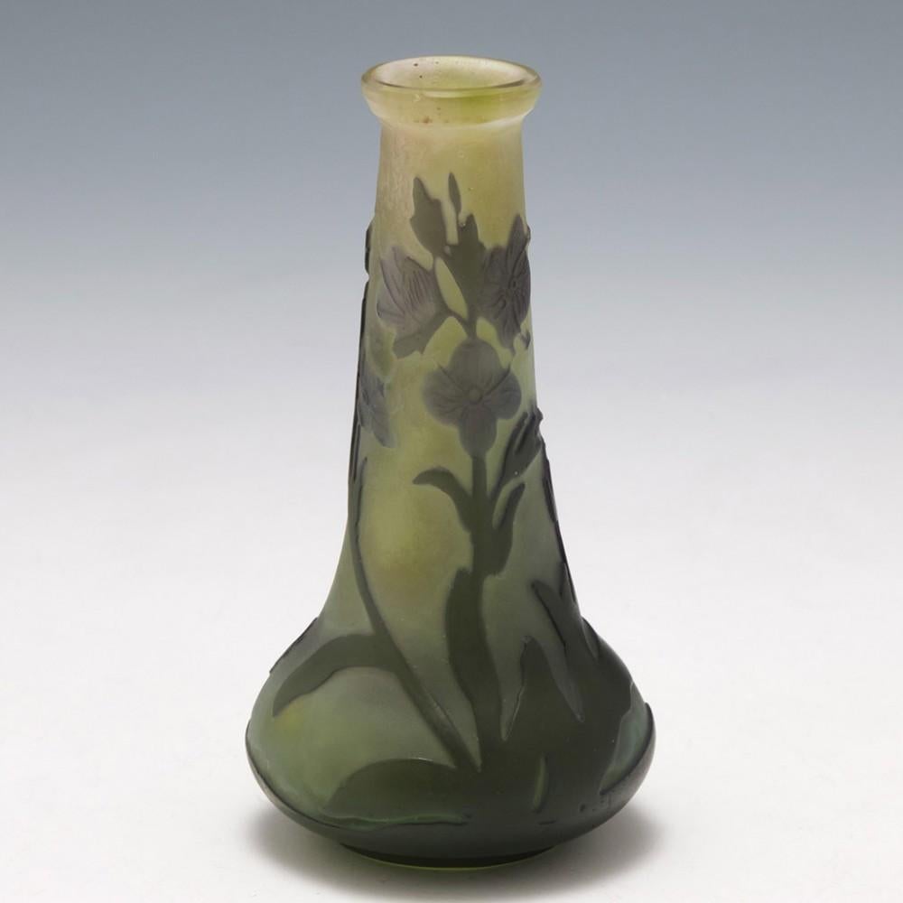 Art Nouveau A Rare Galle Cameo Miniature Bottle Vase c1910