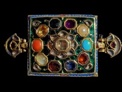 Rare Gem-Set Gold Enamelled Armlet 'Bazuband' Mughal India 18th/19thCentury