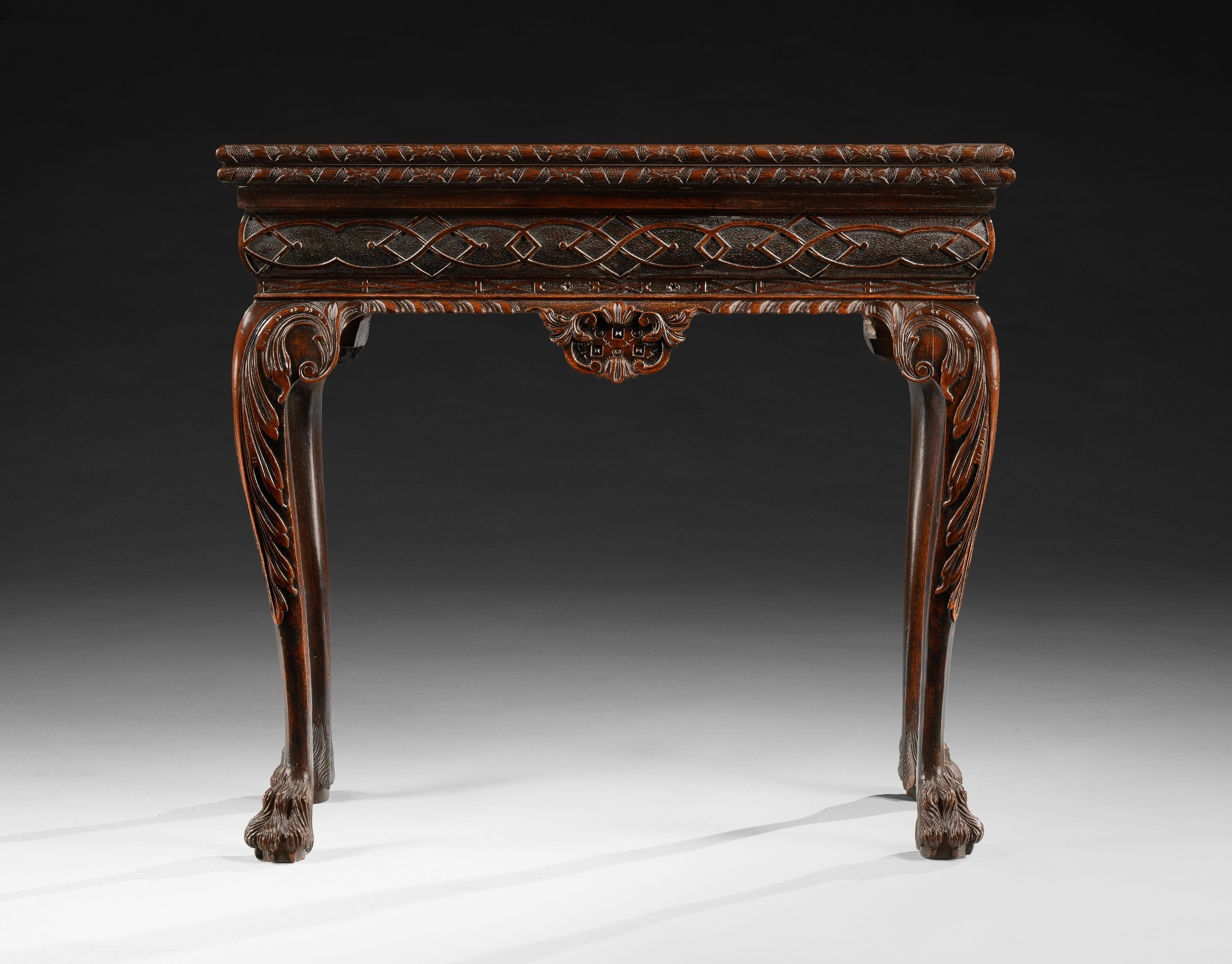 British A Rare George II Period Carved Mahogany Tea Table For Sale