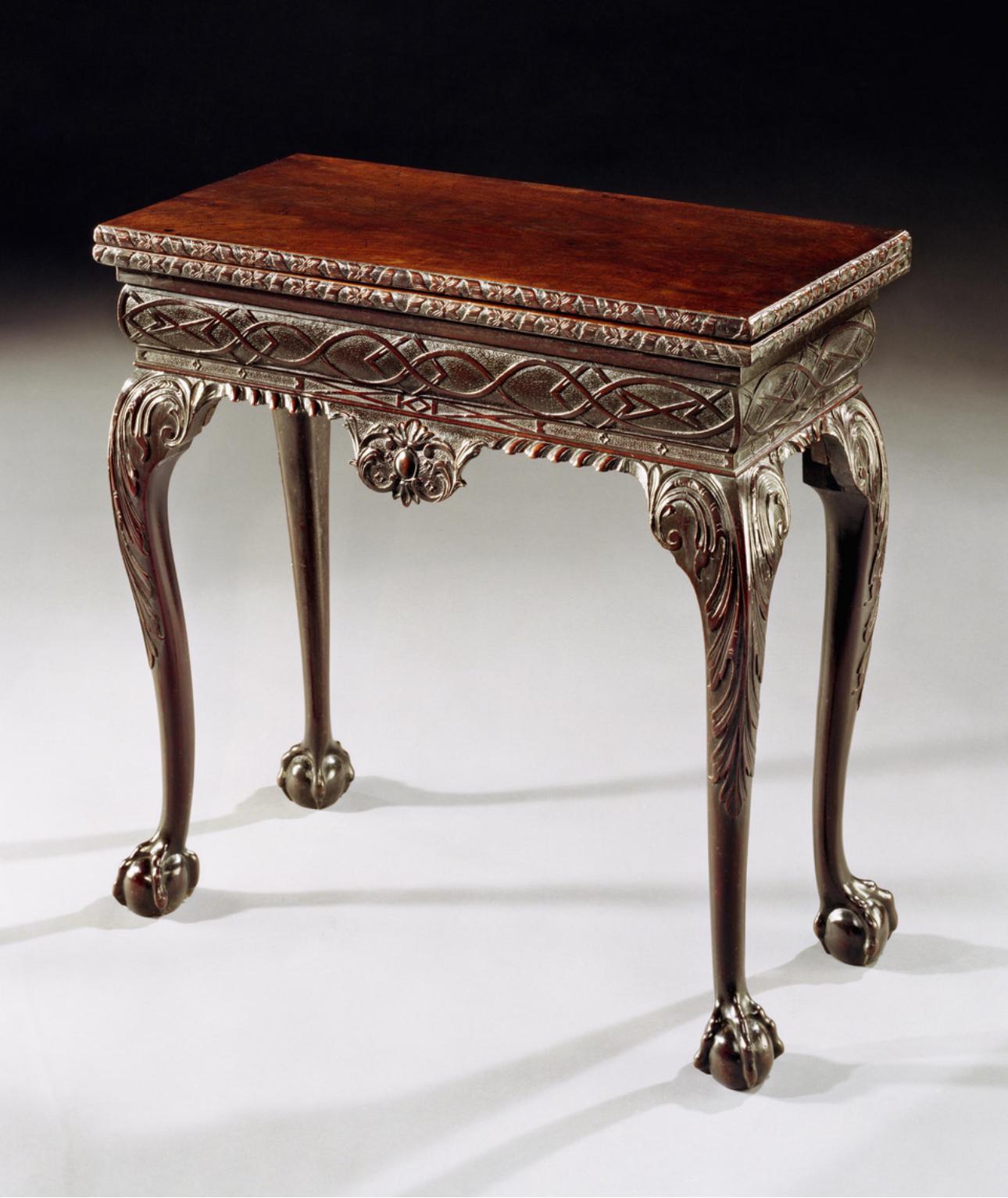 A Rare George II Period Carved Mahogany Tea Table For Sale 2