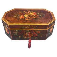 Rare George III Floral Painted Box