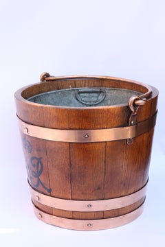 Antique English Oak Bucket to Commemorate the coronation of George VI in 1936