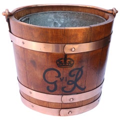 Vintage English Oak Bucket to Commemorate the coronation of George VI in 1936