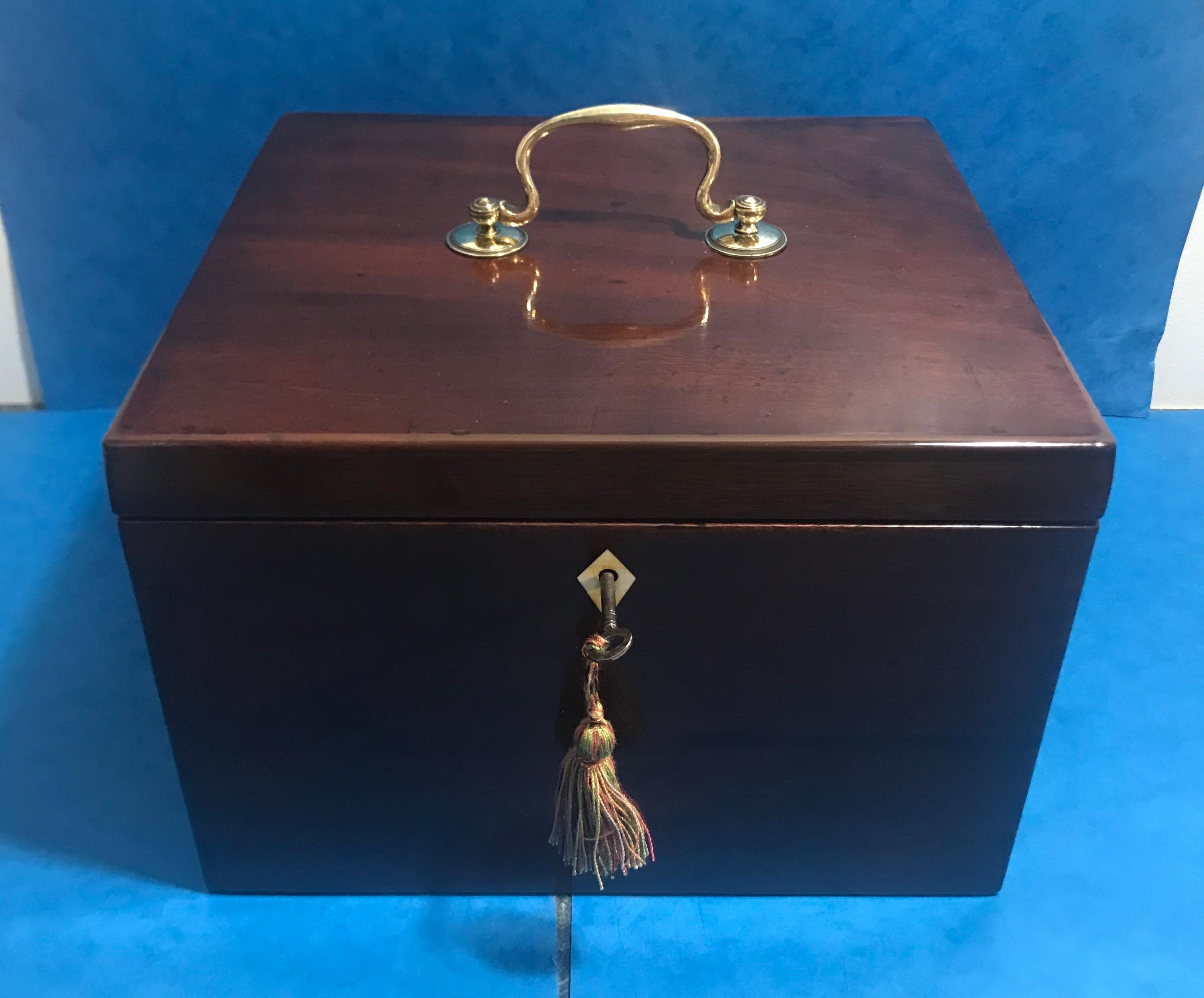 Rare Georgian Mahogany Jewellery Box For Sale 5
