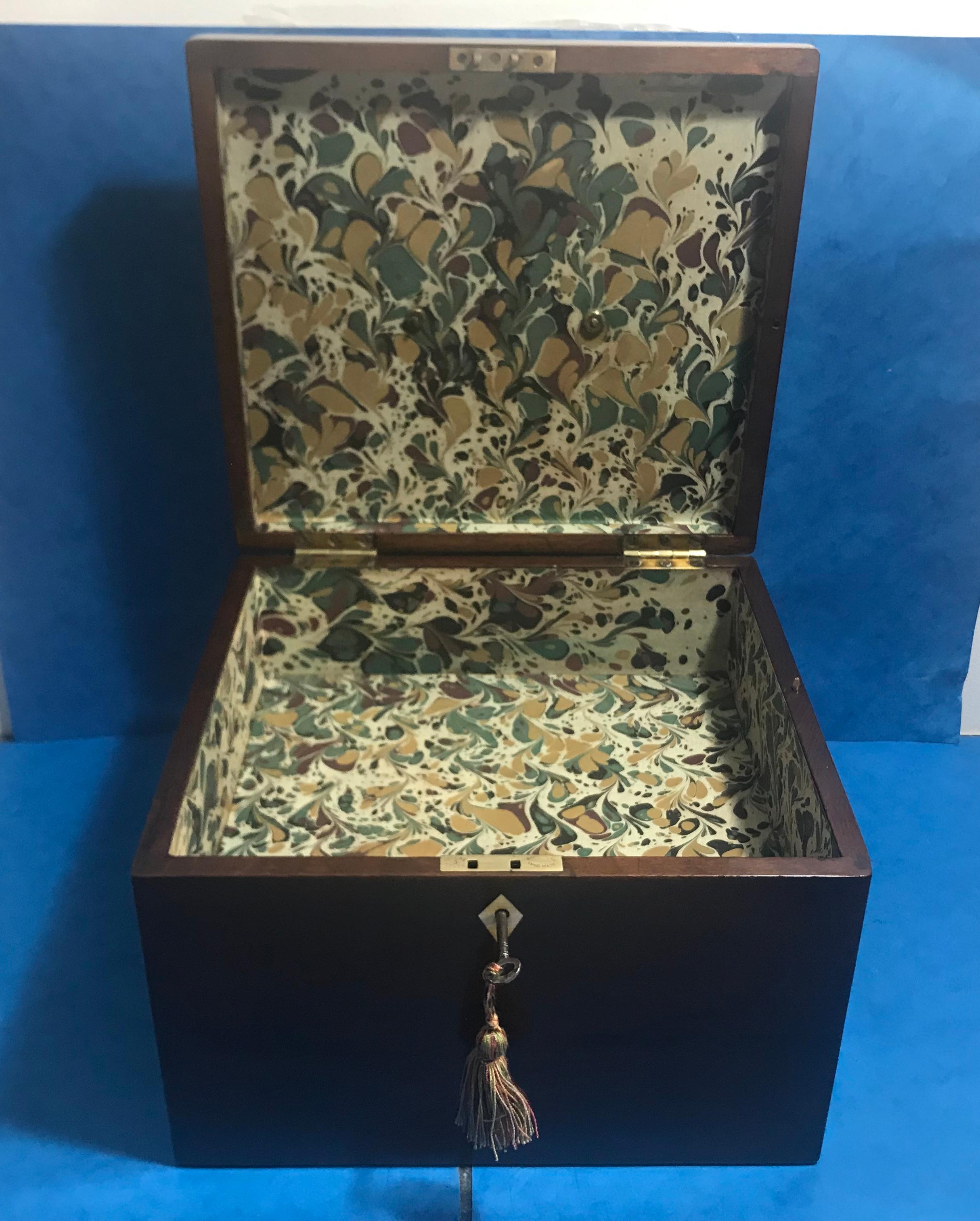 Rare Georgian Mahogany Jewellery Box For Sale 6