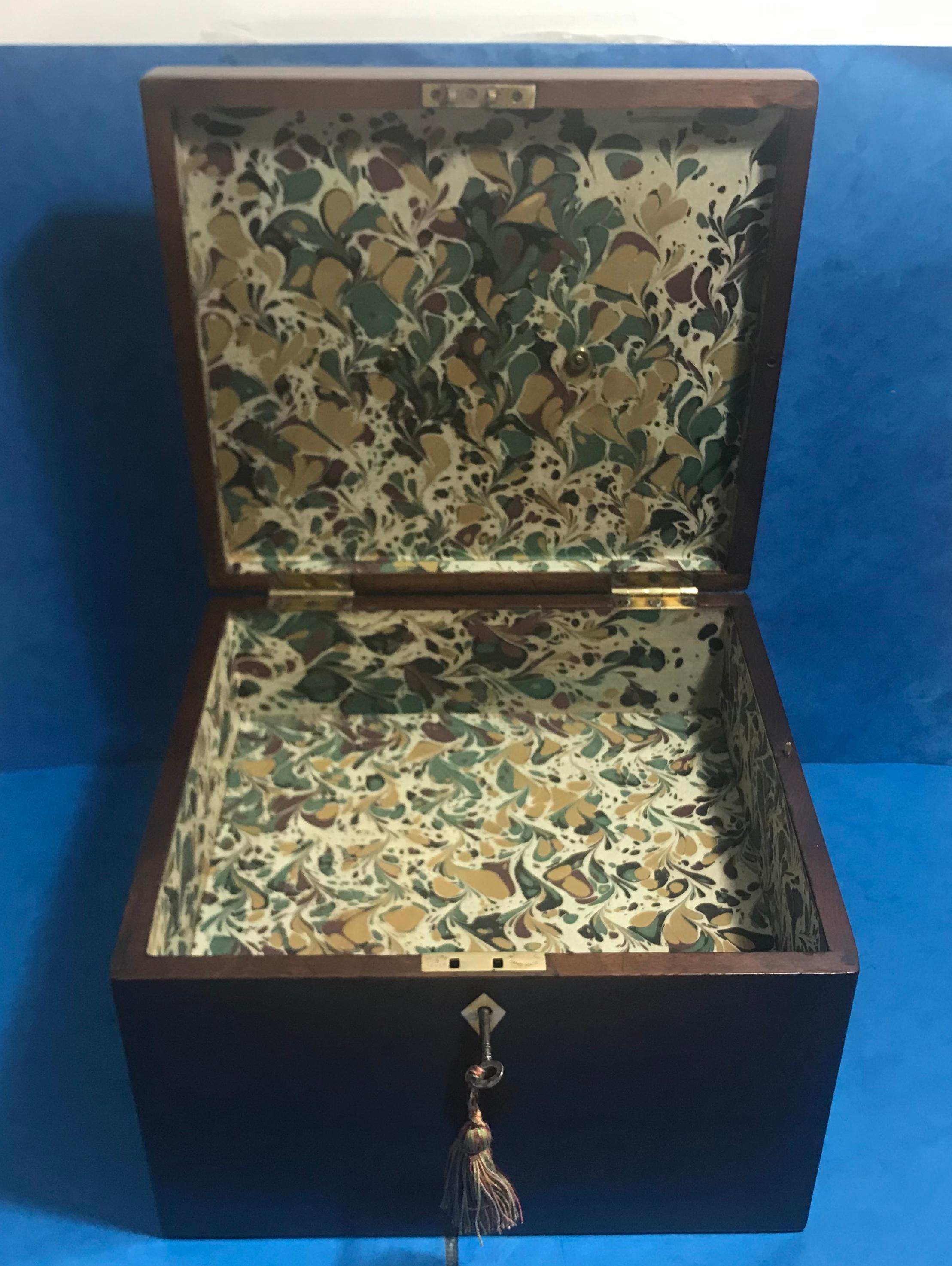Rare Georgian Mahogany Jewellery Box For Sale 7