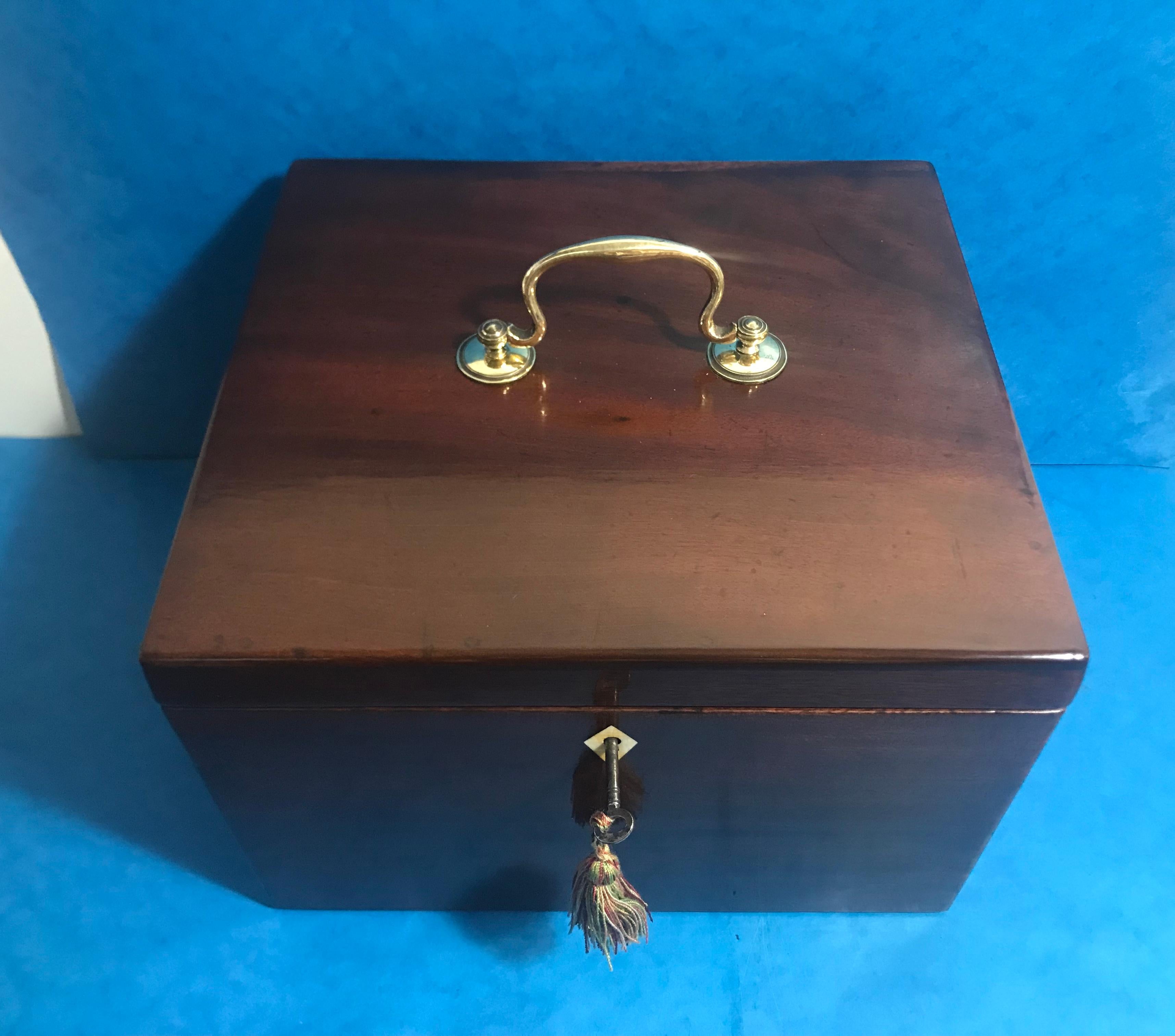 Other Rare Georgian Mahogany Jewellery Box For Sale