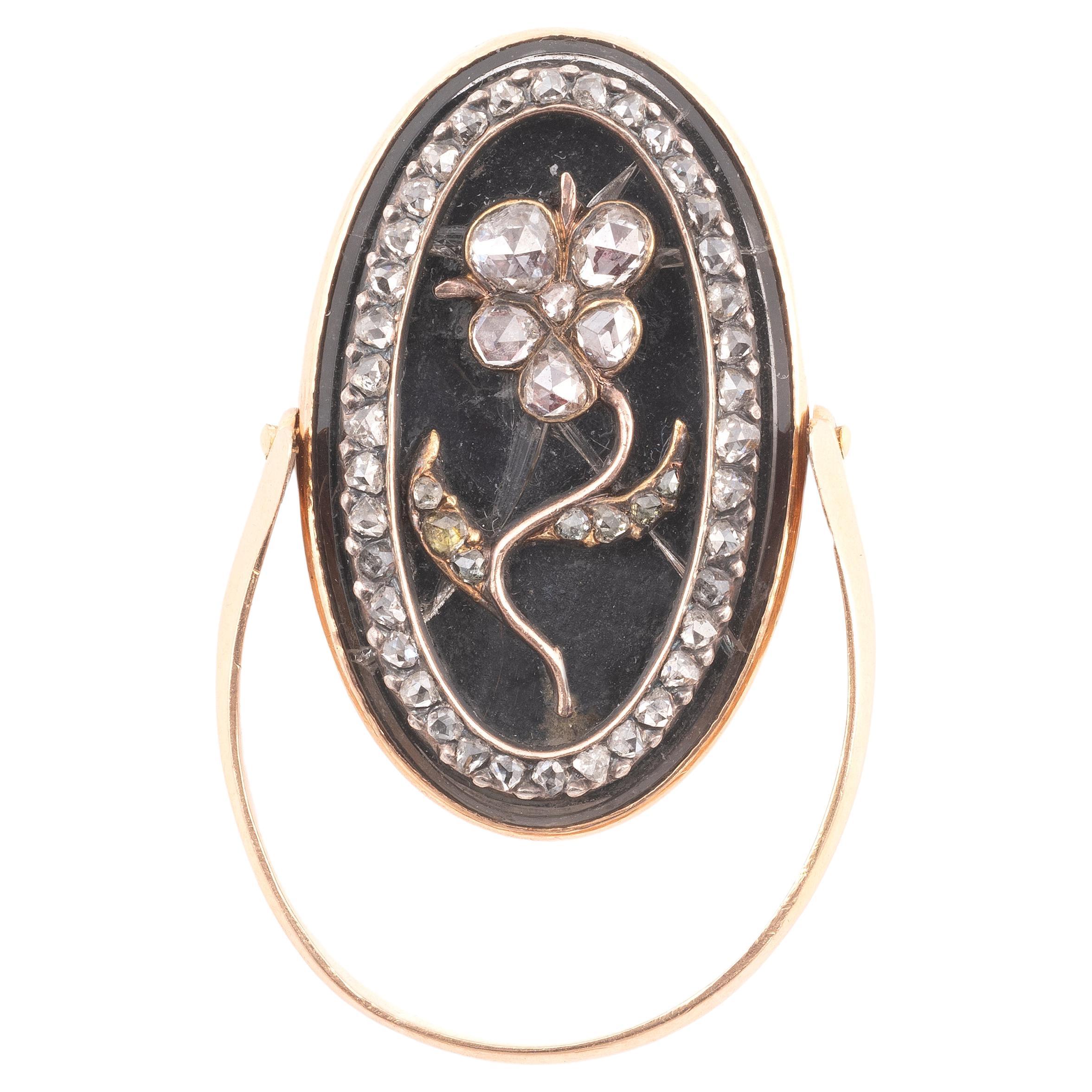 A Rare Rococo Mourning Ring 1750-1760ca In Good Condition For Sale In Firenze, IT