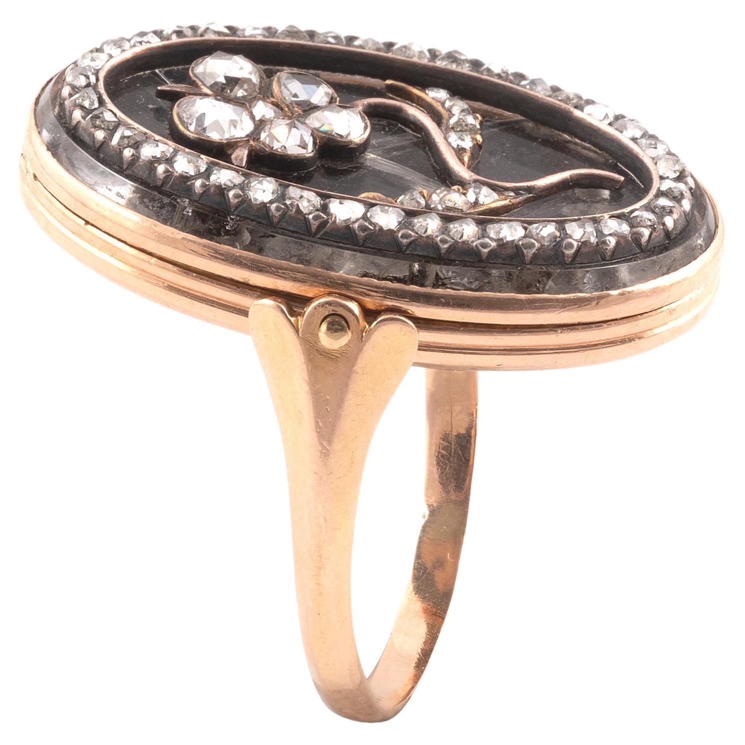 Women's or Men's A Rare Rococo Mourning Ring 1750-1760ca For Sale