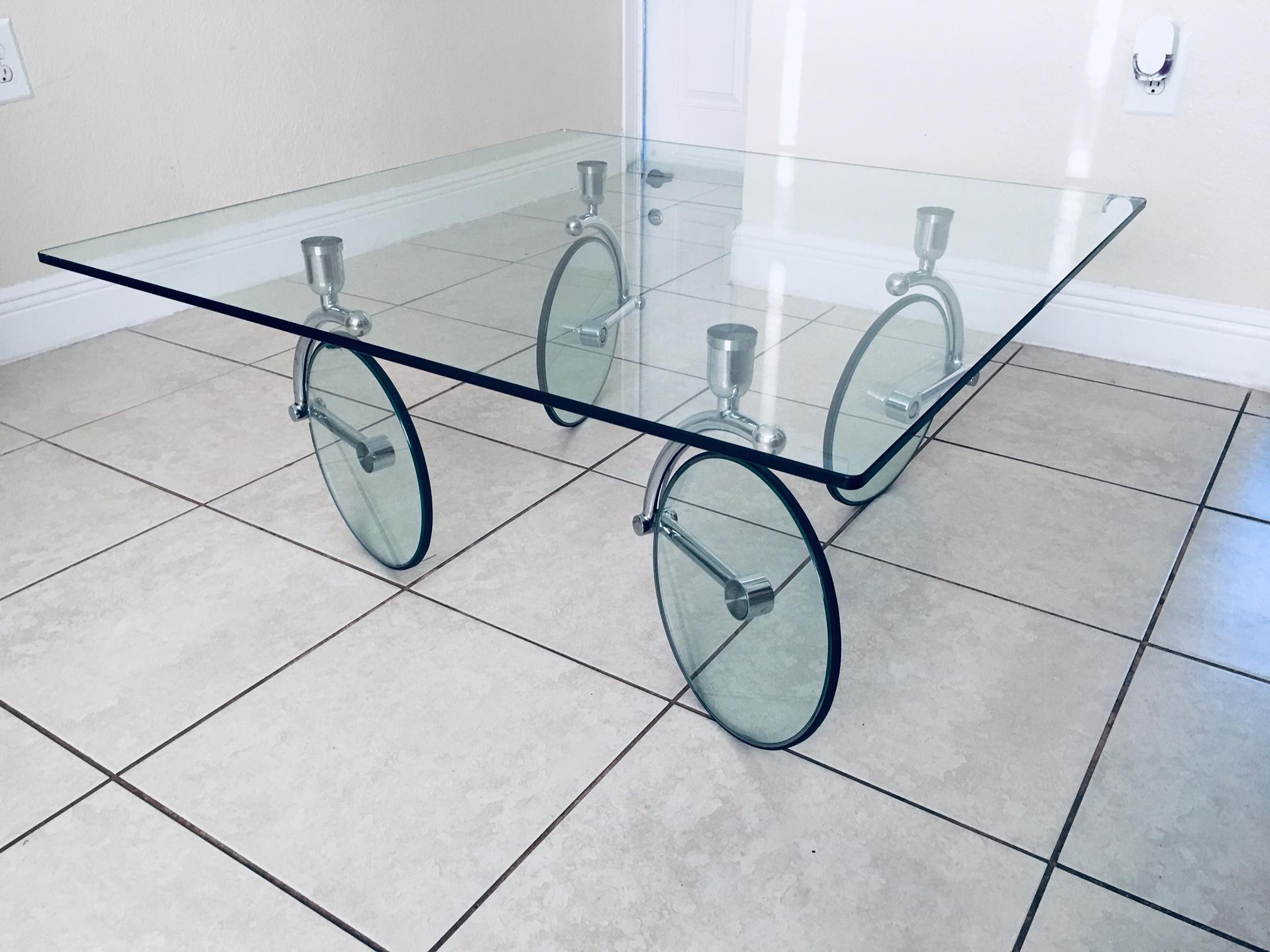 glass coffee table wheels