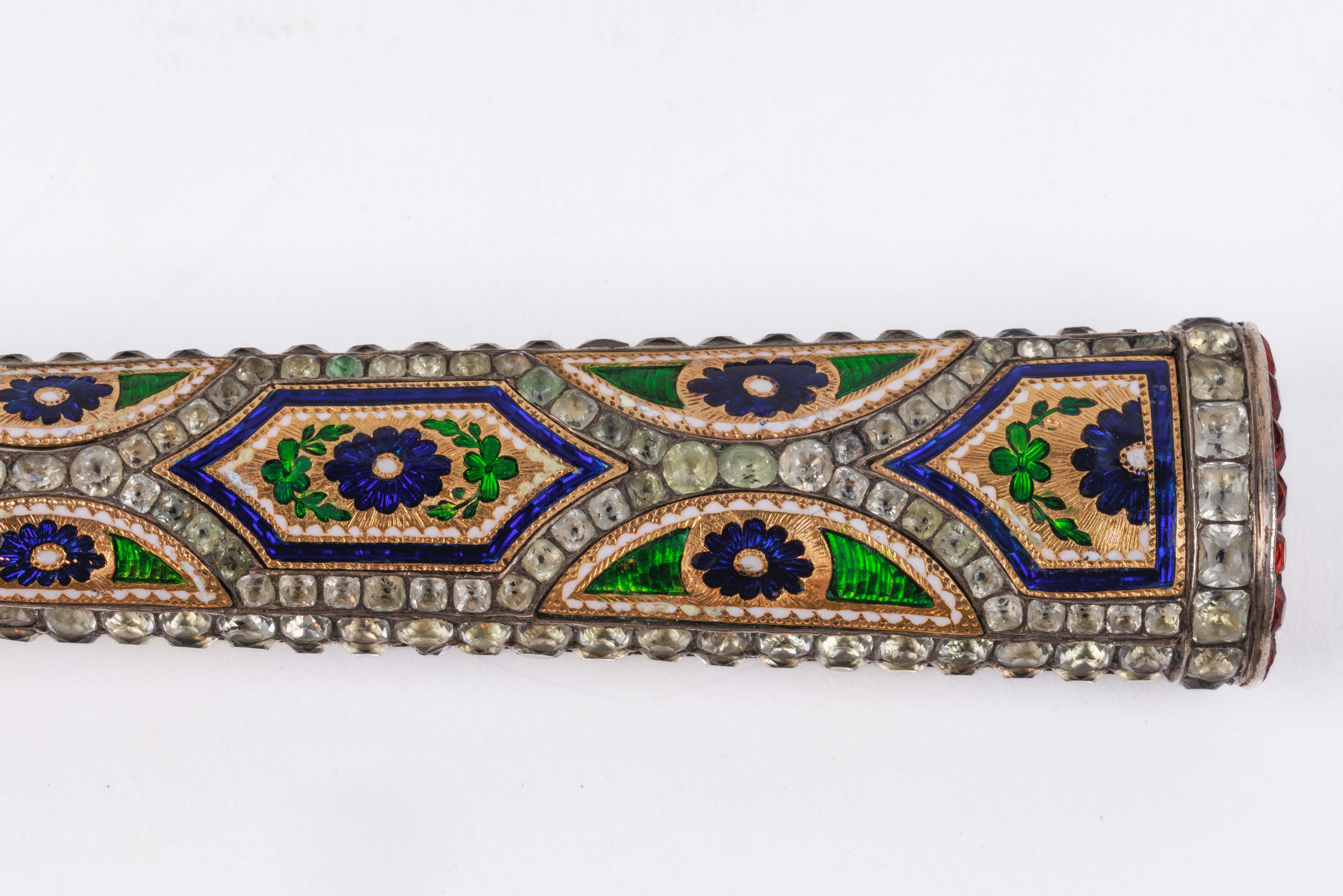 Rare Gold, Enamel and Jewelled Cutting Service For Sale 8