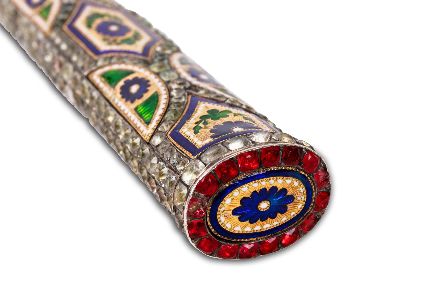 Rare Gold, Enamel and Jewelled Cutting Service For Sale 11