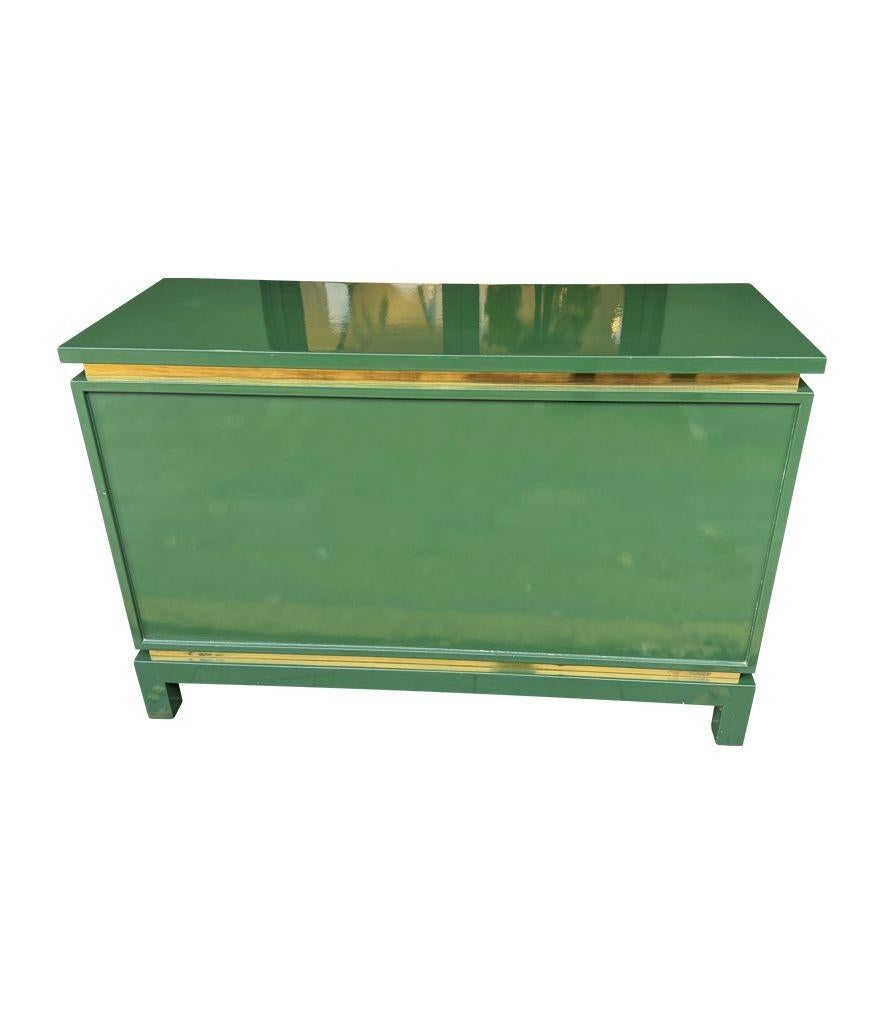 A rare green lacquered 1970s chest of drawers by Guy Lefevre for Maison Jansen 7