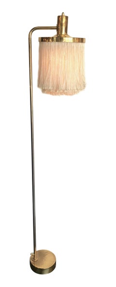 Rare Hans-Agne Jakobsson G-109 Silk Tasseled Brass Floor Lamp