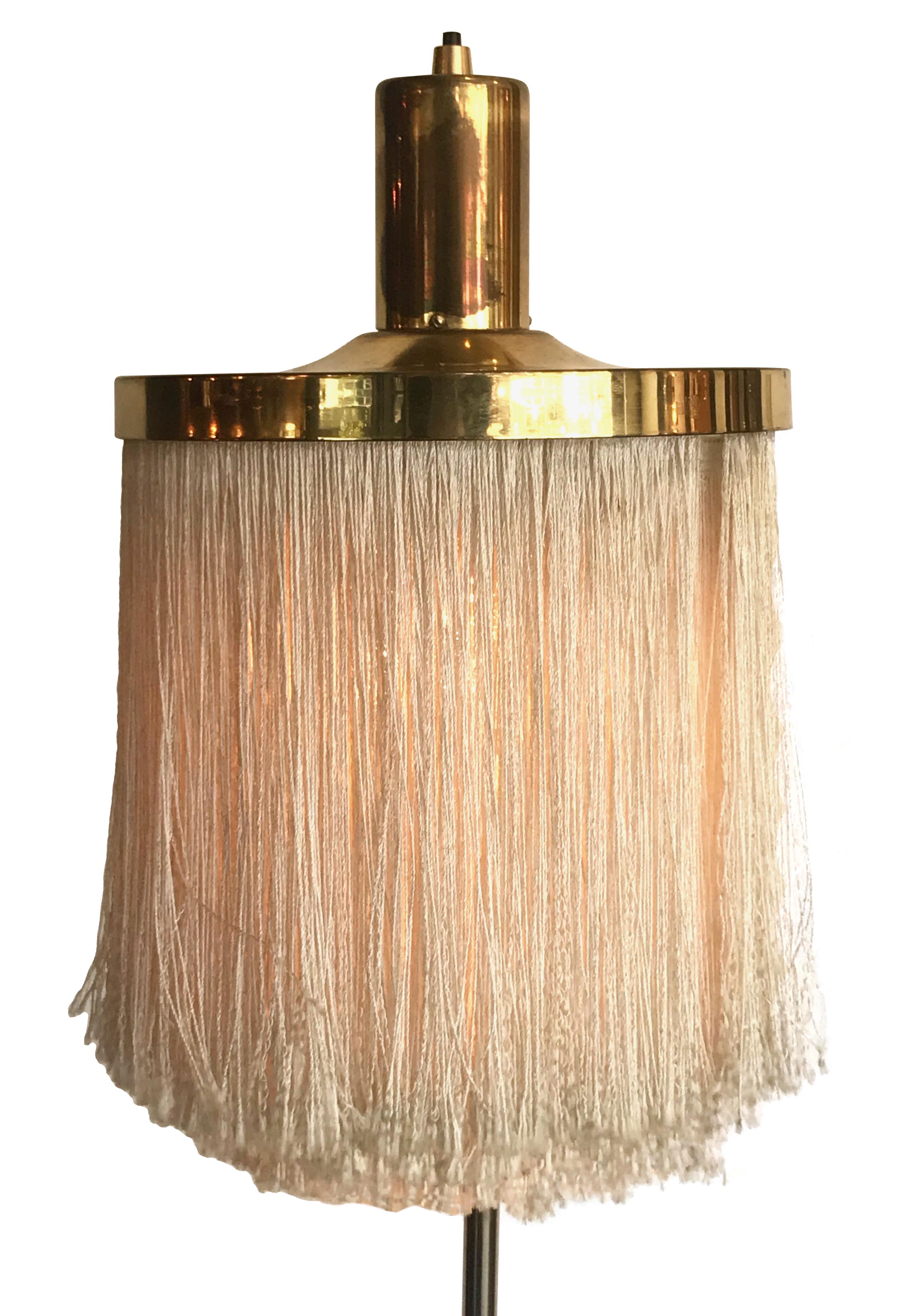 Rare Hans-Agne Jakobsson G-109 Silk Tasseled Brass Floor Lamp 1