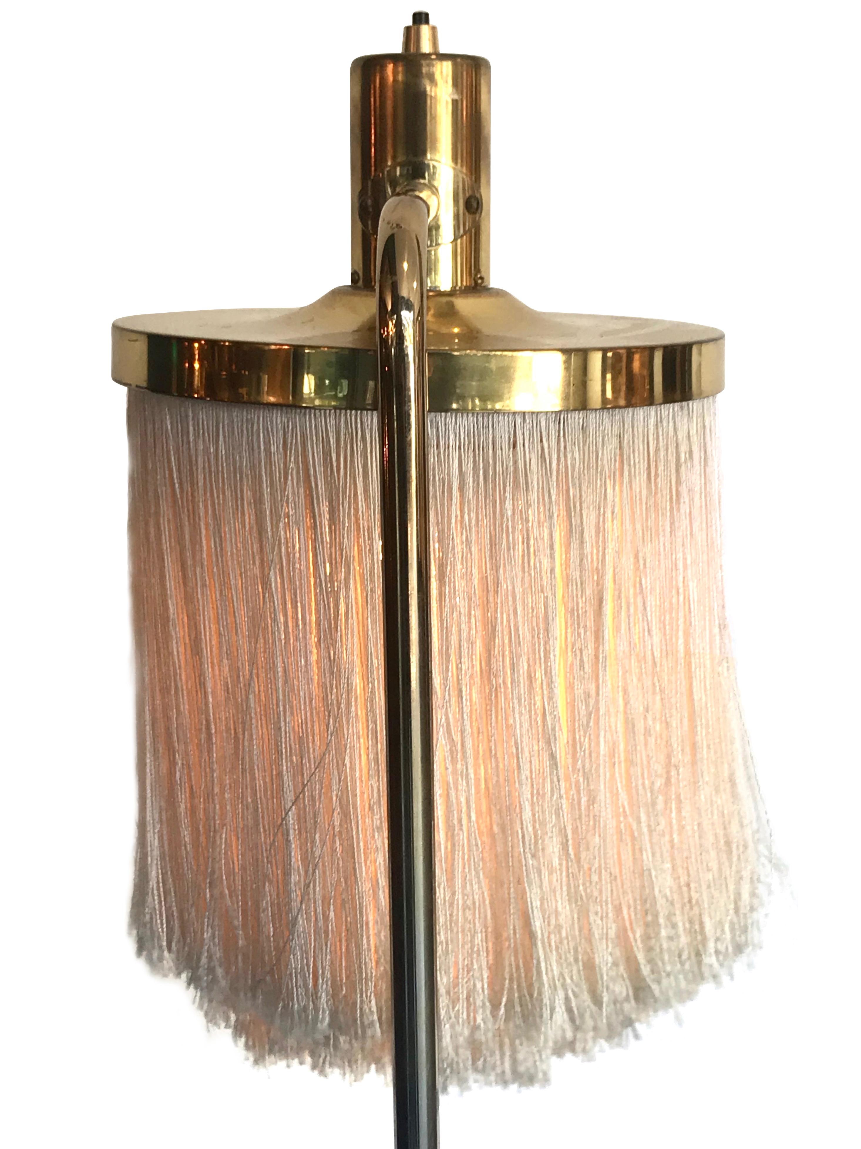Rare Hans-Agne Jakobsson G-109 Silk Tasseled Brass Floor Lamp 2