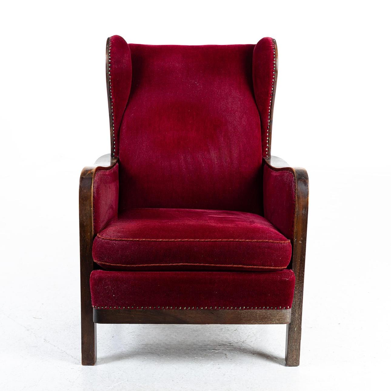 A rare highback lounge chair by Knoll, Art Deco In Good Condition For Sale In Stockholm, SE
