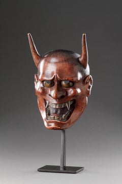 A Rare Hinoki Mask of ‘Ja’