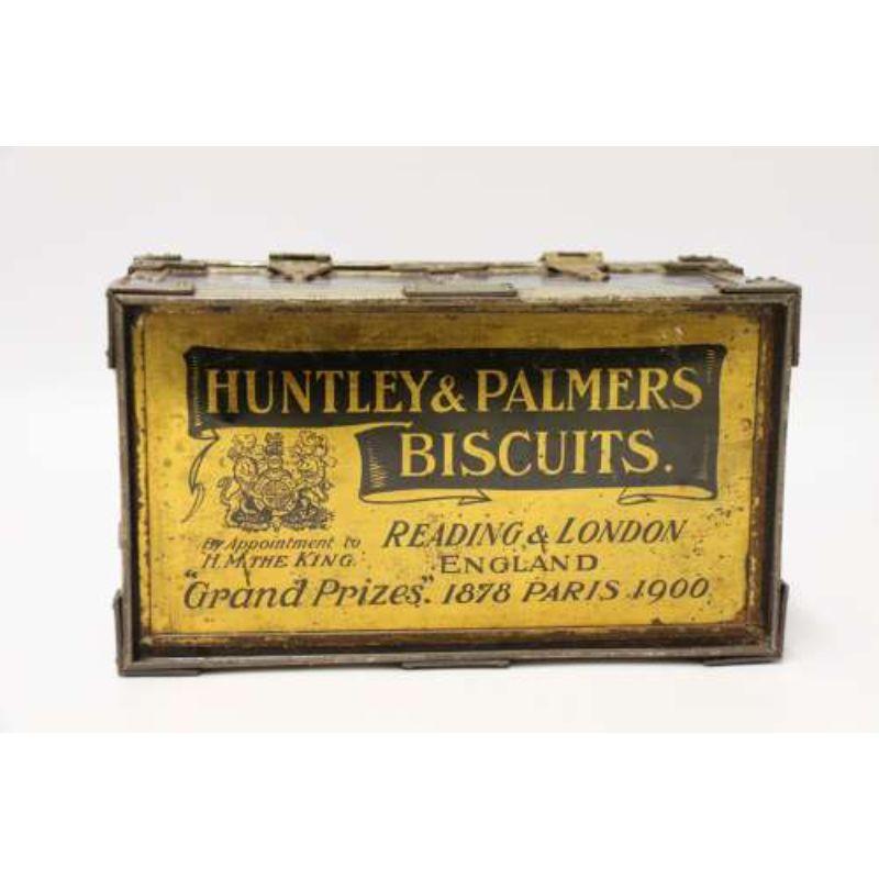 Étain Rare étui à biscuits fantaisie Huntley and Palmers, anglais vers 1900 en vente