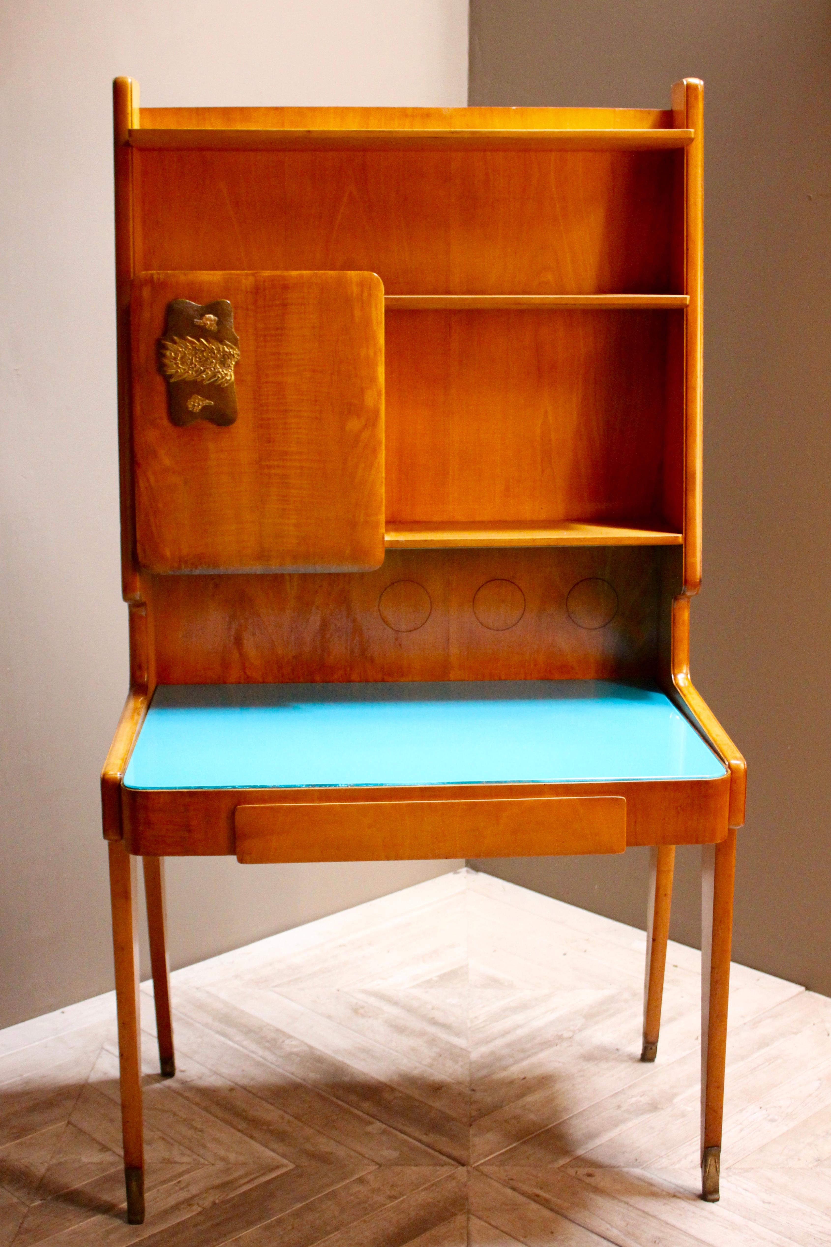 Mid-Century Modern Rare Italian Midcentury Desk Bookcase by Vittorio Dassi