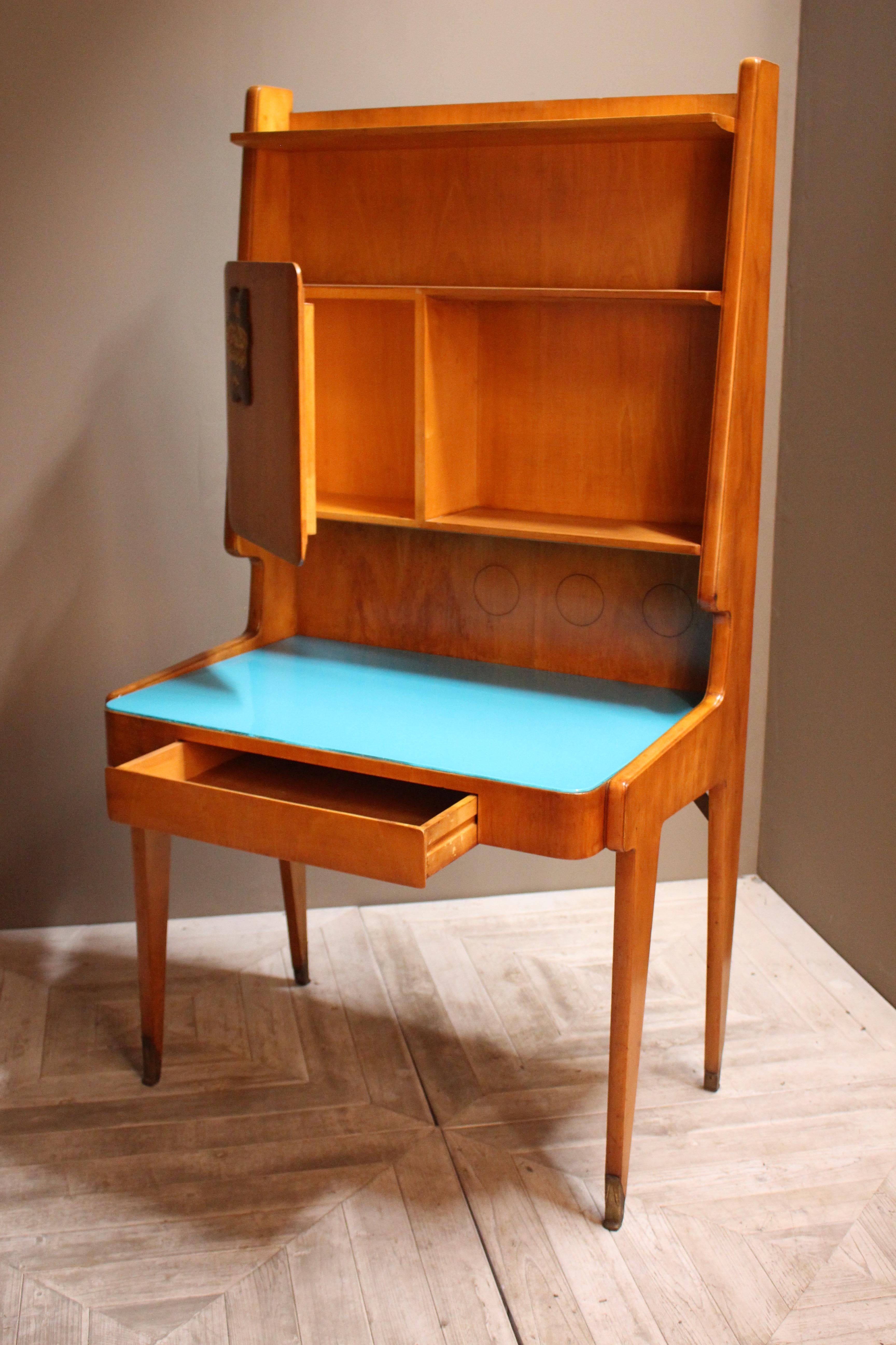 Rare Italian Midcentury Desk Bookcase by Vittorio Dassi In Good Condition In Heathfield, East Sussex