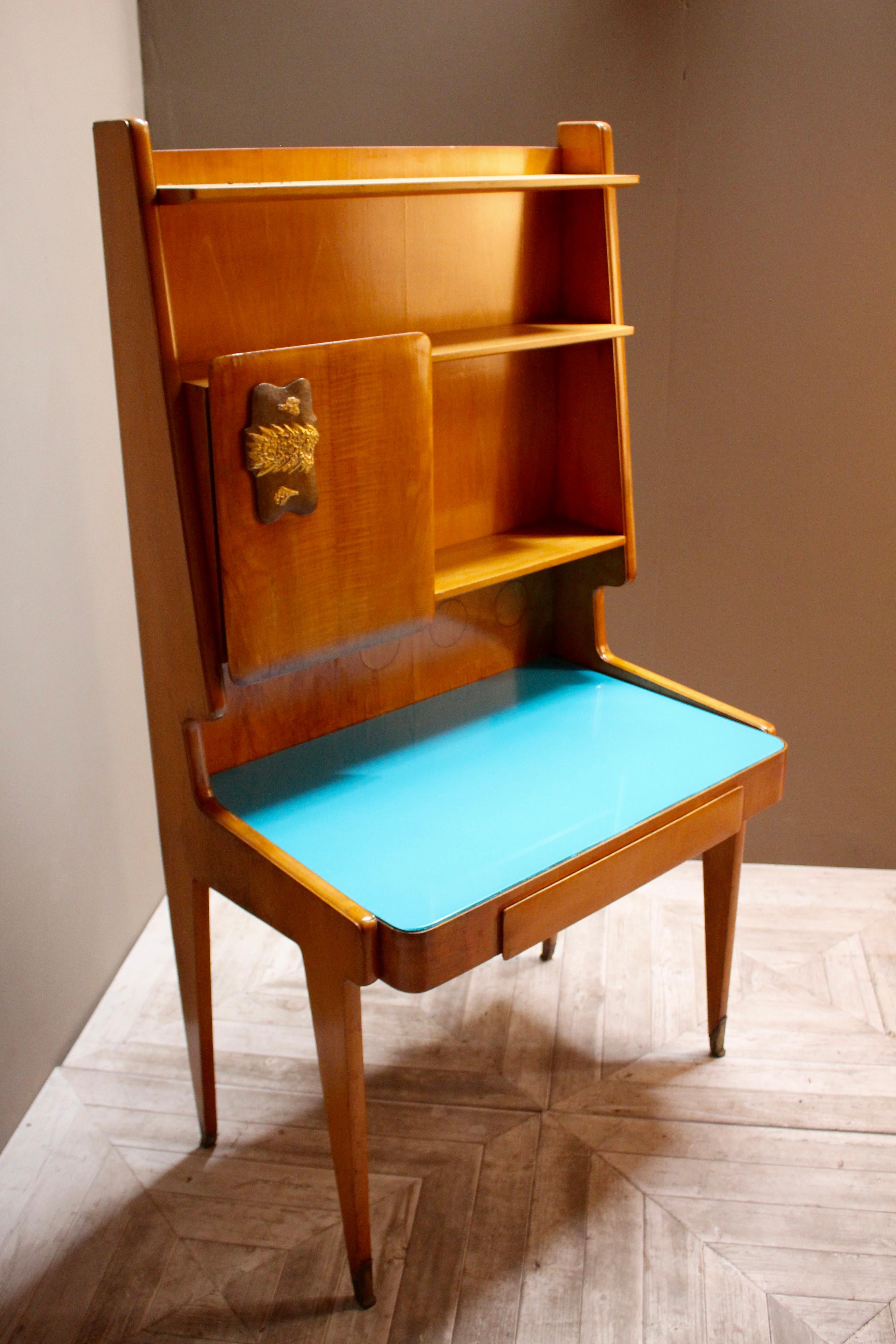 20th Century Rare Italian Midcentury Desk Bookcase by Vittorio Dassi