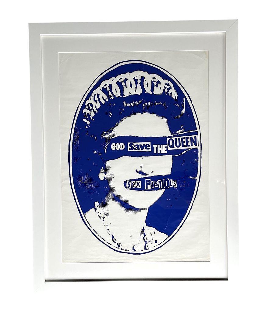 Une affiche de promotion rare de Jamie Reid pour The Sex Pistols « God Save The Queen », 1977 en vente 7
