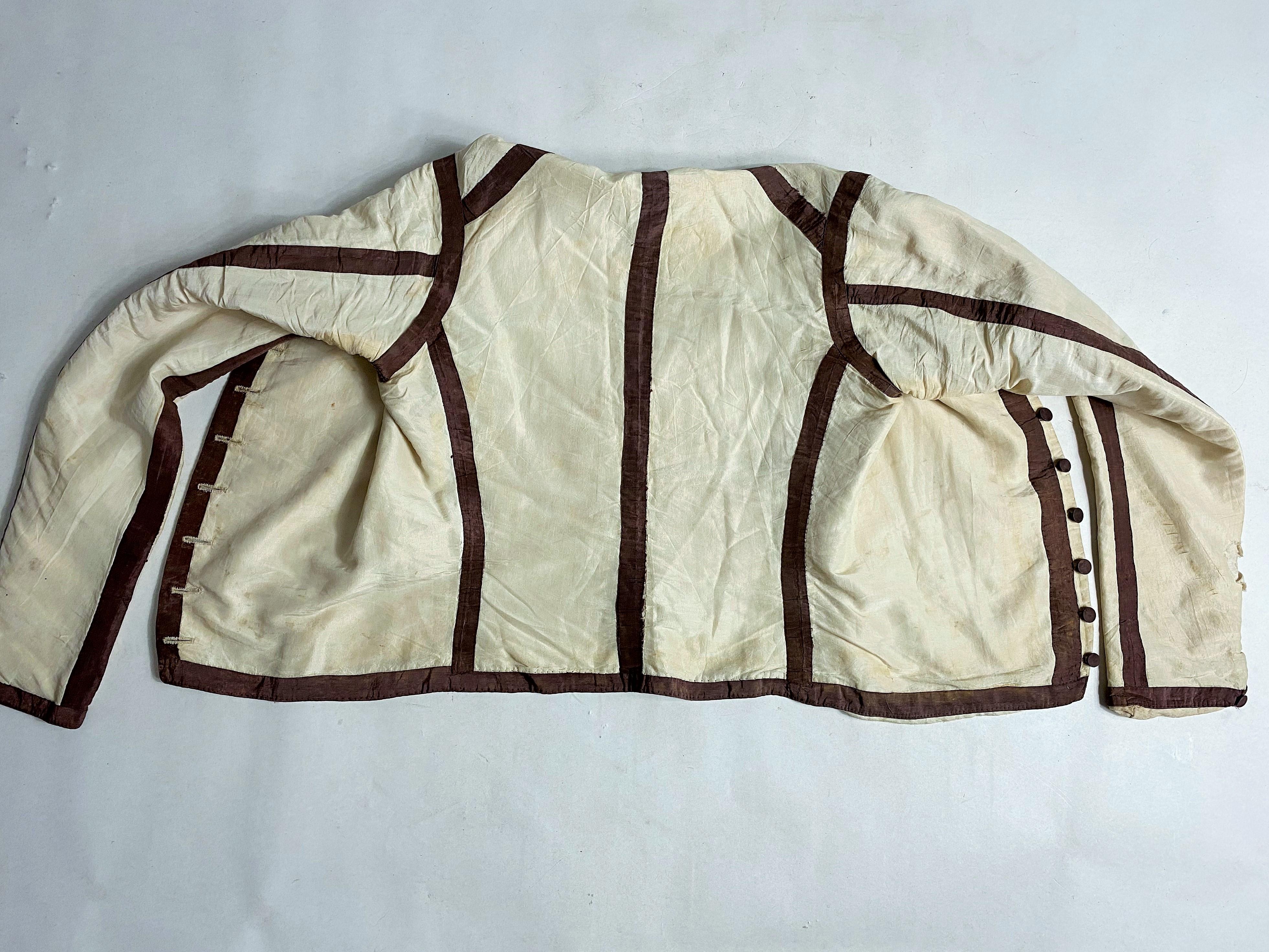 Men's A Rare Jockey (?) Silk jumpsuit and breeches - England 18th century