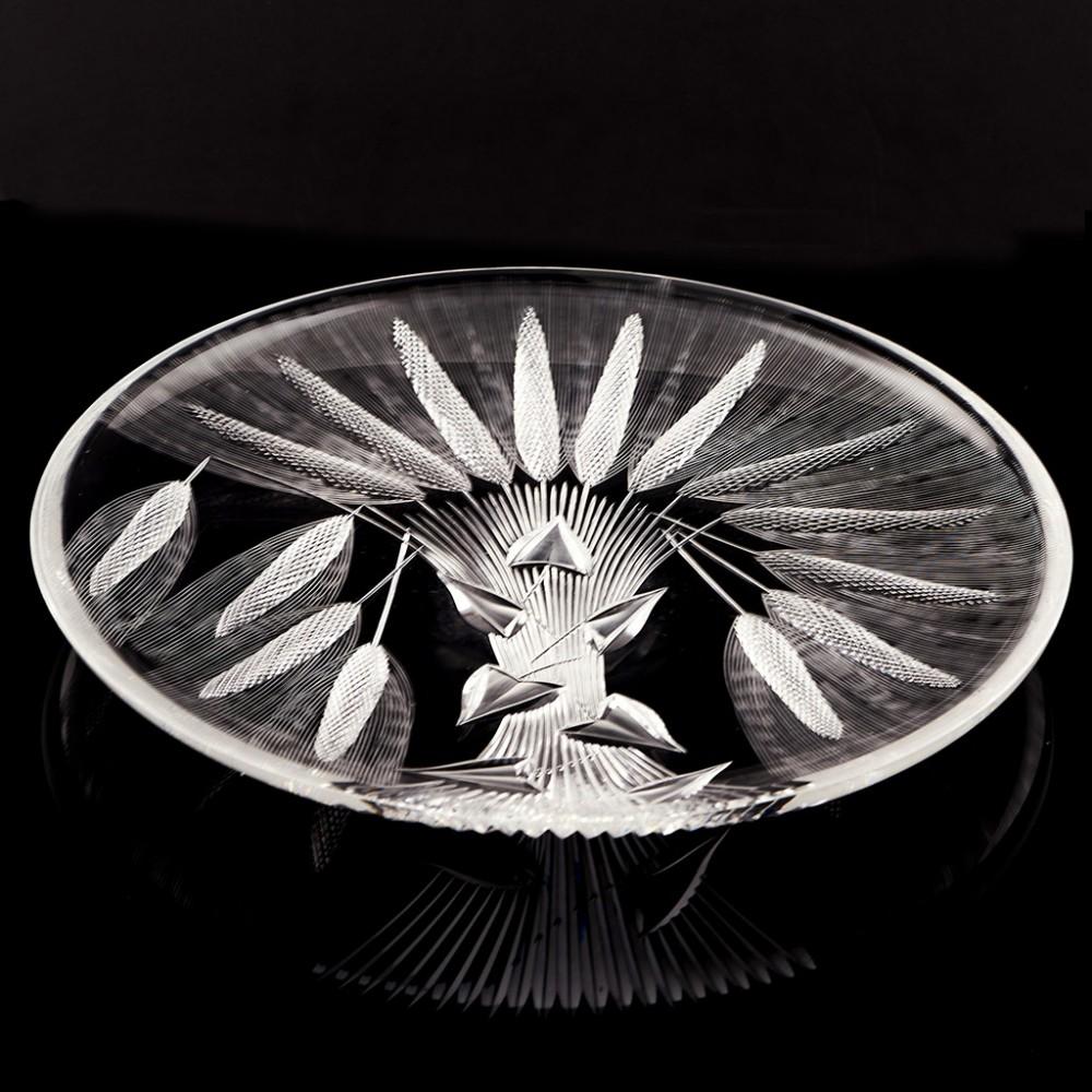 Czech A Rare Josef Svarc Cut Glass Charger, c1965