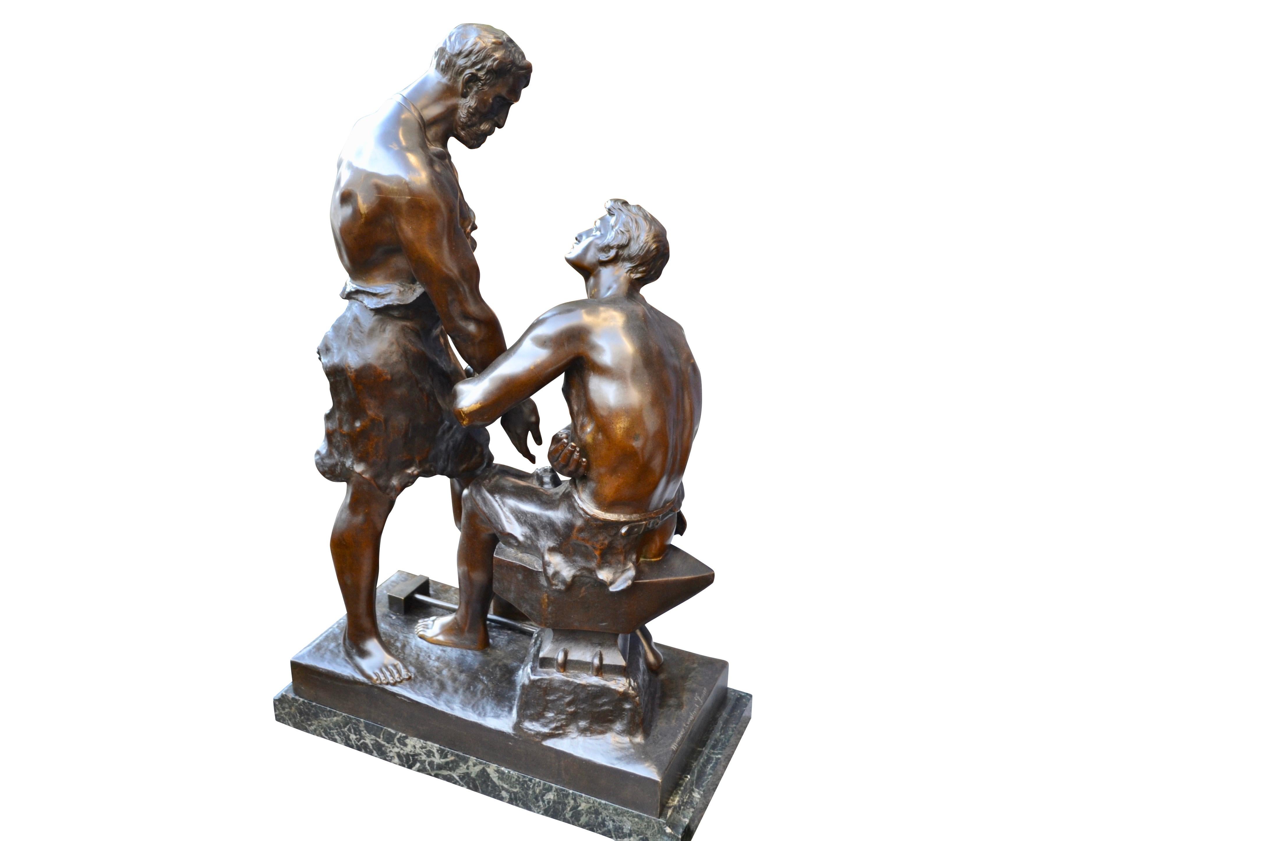 Romantic Rare 19 Century Bronze Statue Titled 