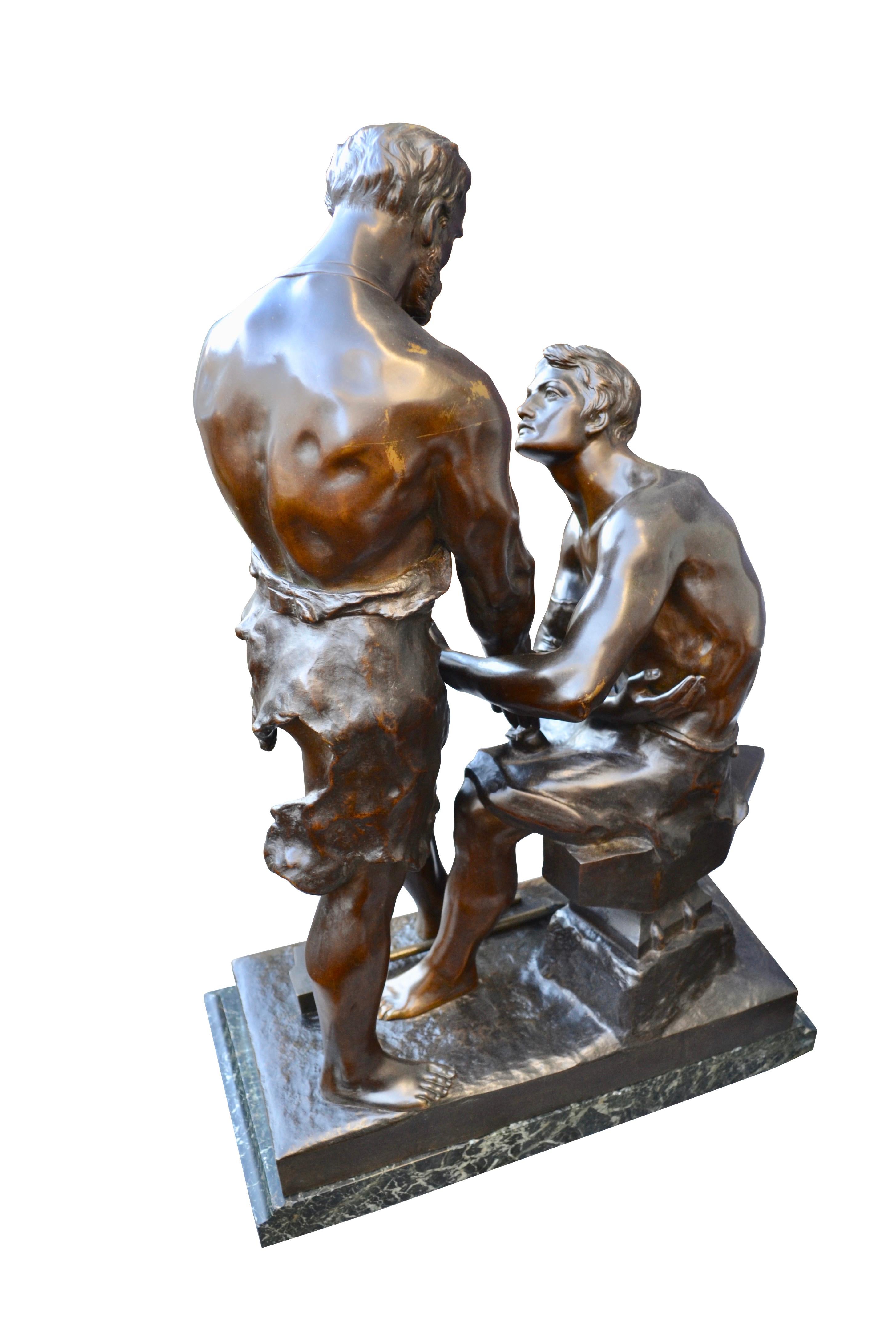 Rara statua in bronzo del 19° secolo intitolata 