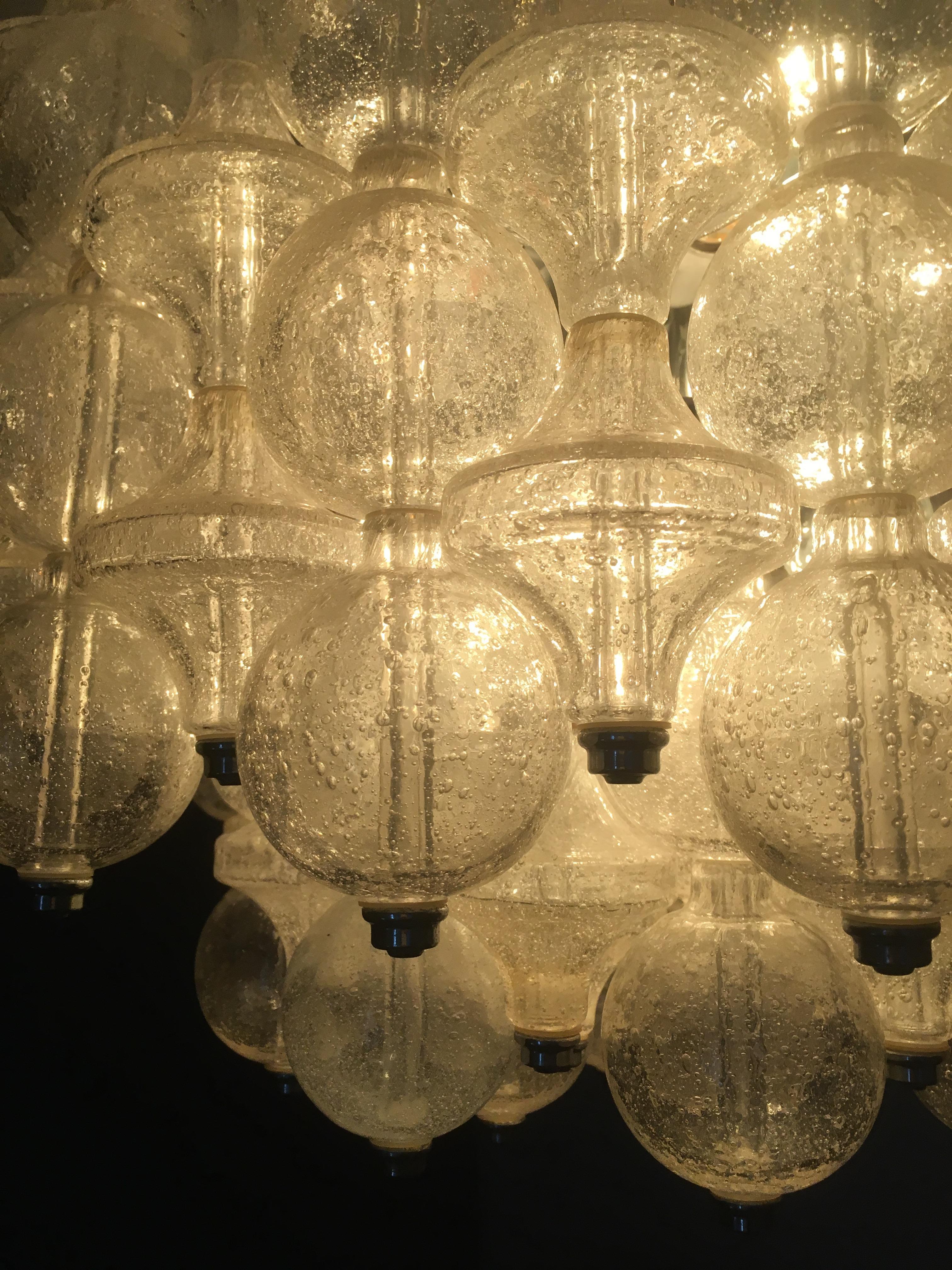 Rare Large and Bright 1970s Murano Seguso Ball Chandelier by OTT International For Sale 6
