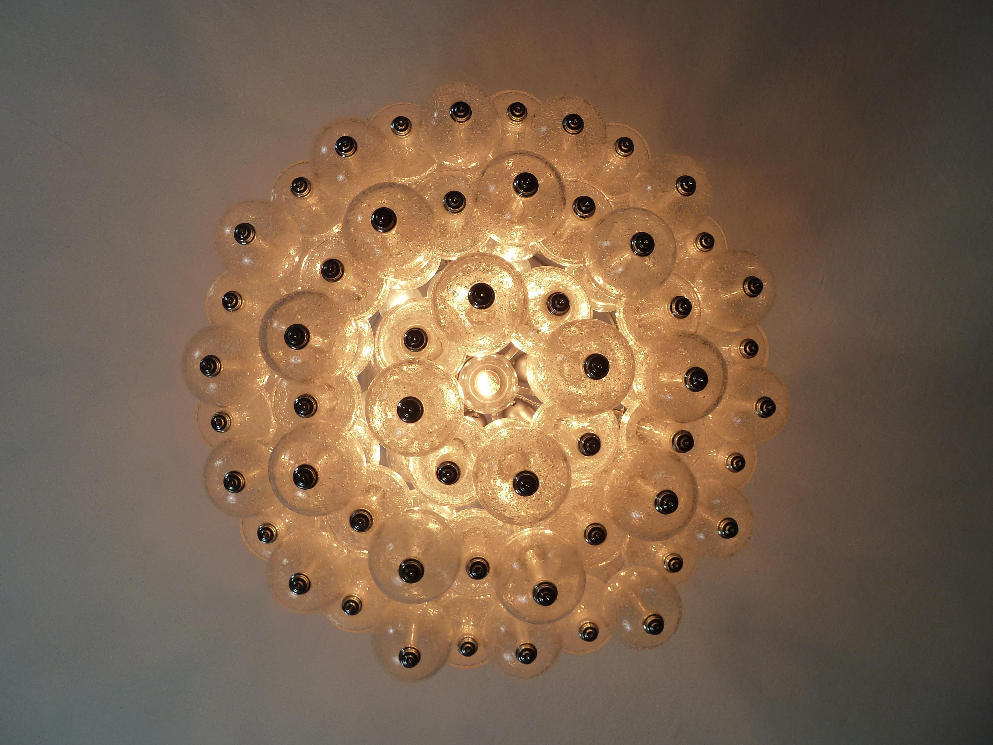 Rare Large and Bright 1970s Murano Seguso Ball Chandelier by OTT International For Sale 8