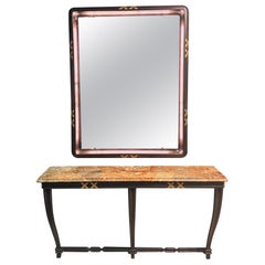 A rare large Borsani console table & matching backlit mirror