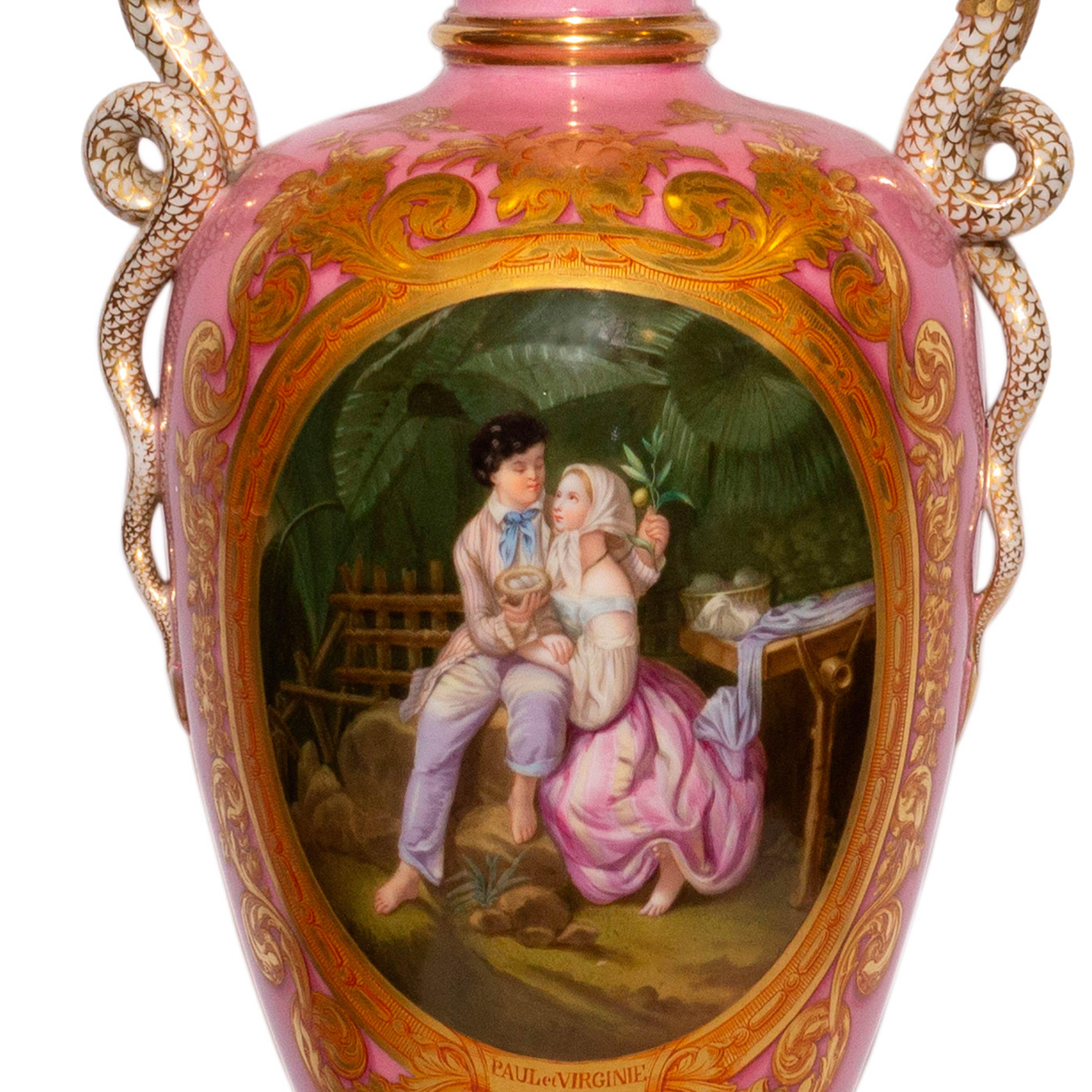 Gilt Rare Large Louis Philippe Sevres Porcelain Vase For Sale